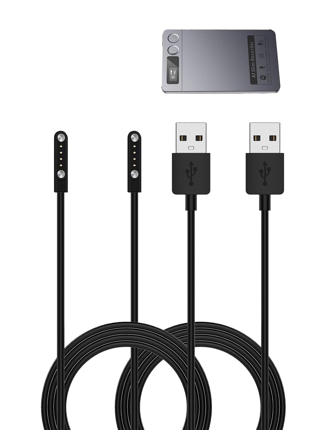 FJIASTB Z01 (2-Pack) for ABVPO AI Voice Recorder Charger Cable, Magnetic USB A Fast Charging Cord Replacement