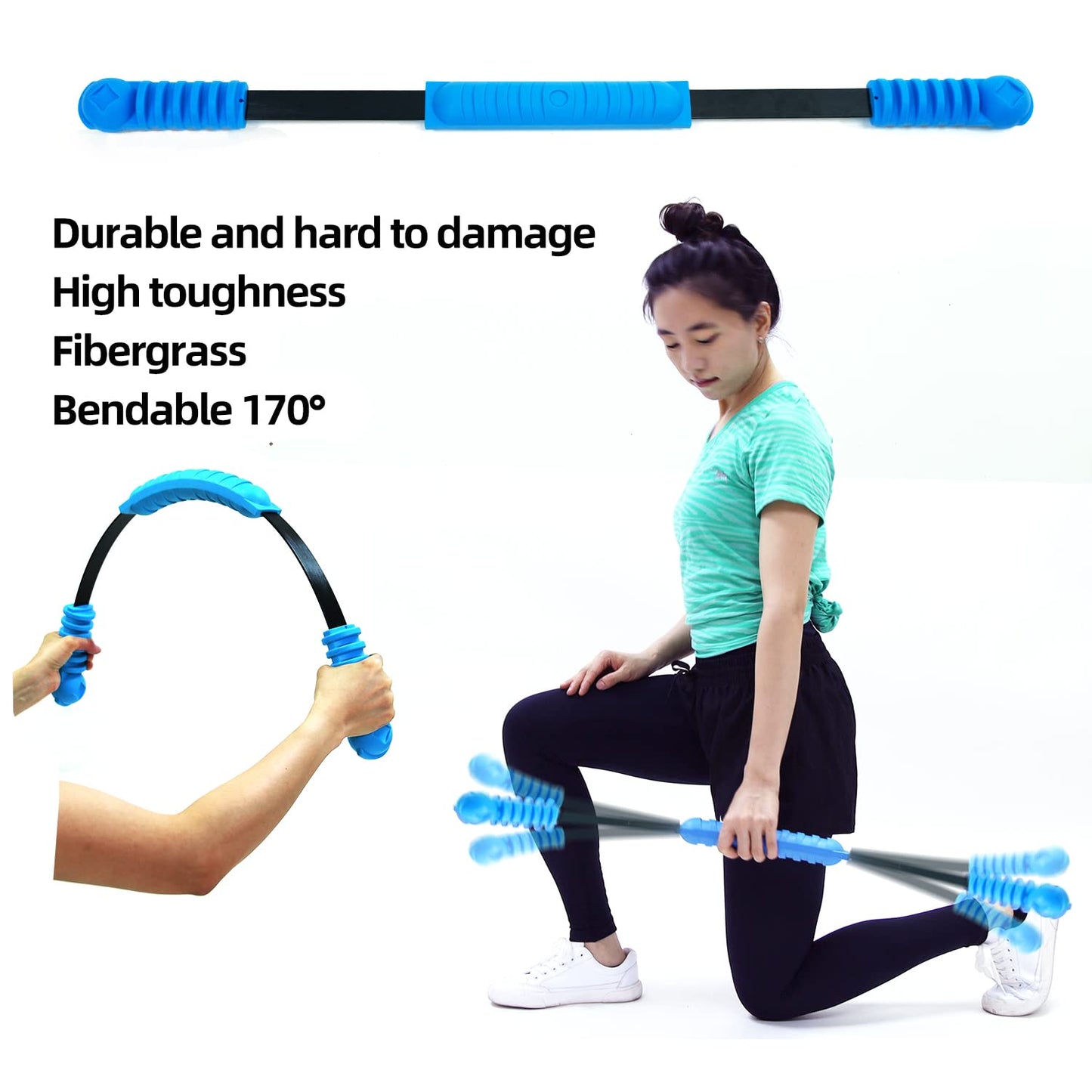 ANGLER DREAM One-piece Elastic Bar Muscle Training Fitness Stick Fat Burning Tremor Stick Full-Body Exercise Shoulder Rehabilitation Physical Therapy, Aerobics,Body Shaping