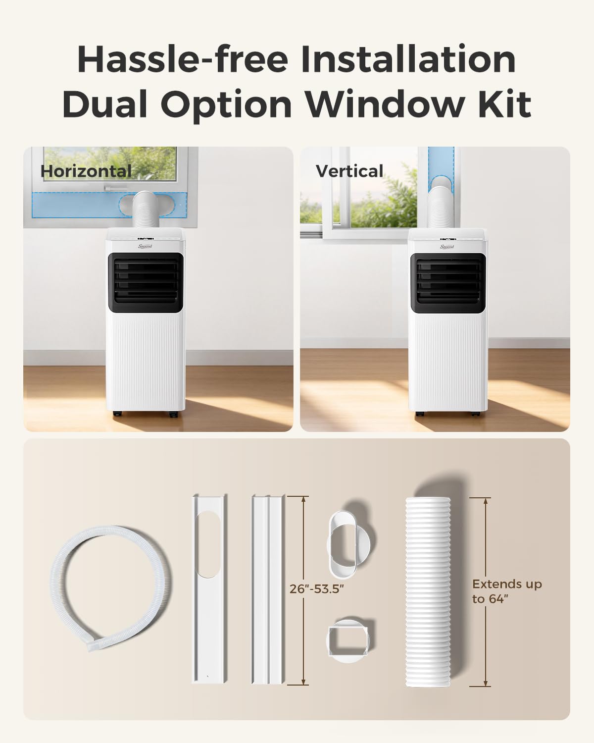 16000 BTU Portable Air Conditioners for Large Room up to 750 Sq. Ft., 5-in-1 Smart AC with WiFi App, Remote Control, Fast Cooling, Dehumidifier, Fan, Sleep Mode, 24H Timer & Window Kit