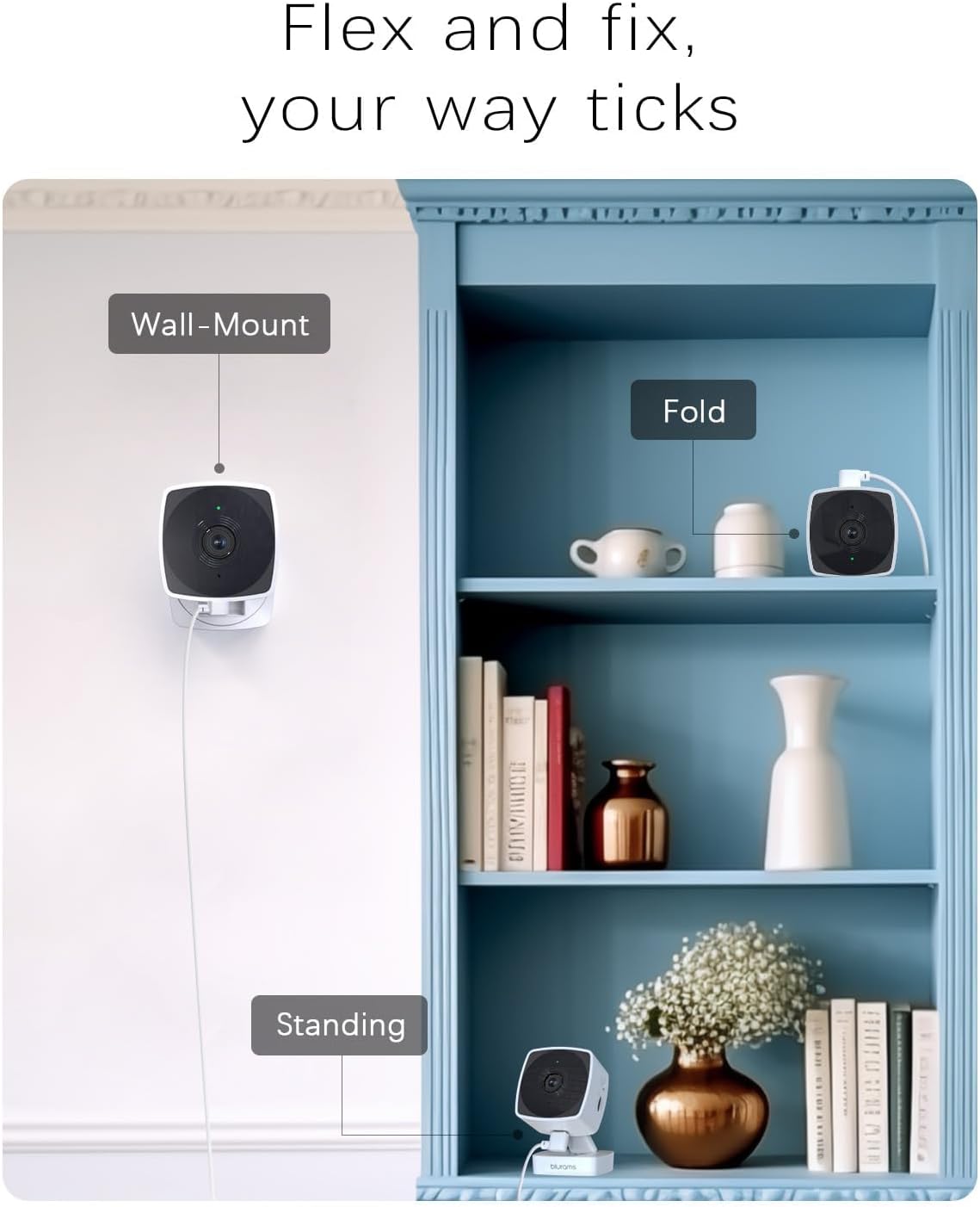 blurams 5GHz 2K 2-Way 6 Cameras for Home Security, Security Camera Indoor, Pet Camera with Phone App, Indoor Camera