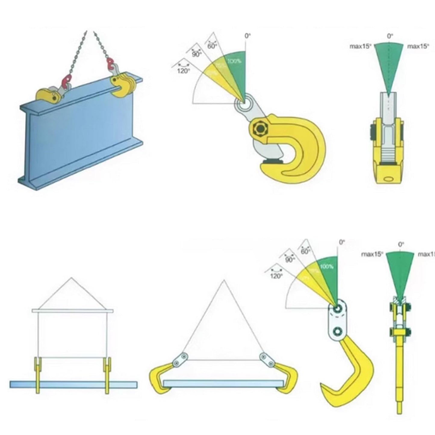 INTBUYING Vertical Plate Lifting Clamp 3T Load with Lock Hoist Hook Steel Plate Clamp Lifting Hook Heavy Duty Jaw Opening Max 1.57 inch