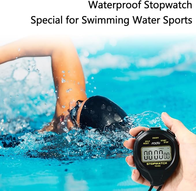 FCXJTU Digital Simple Stopwatch Timer, No Bells, No Alarm, Simple Basic Operation, Silent, Clear Display, ON/Off, Large Display for Swimming Running Training Kids Coaches Referees Teachers
