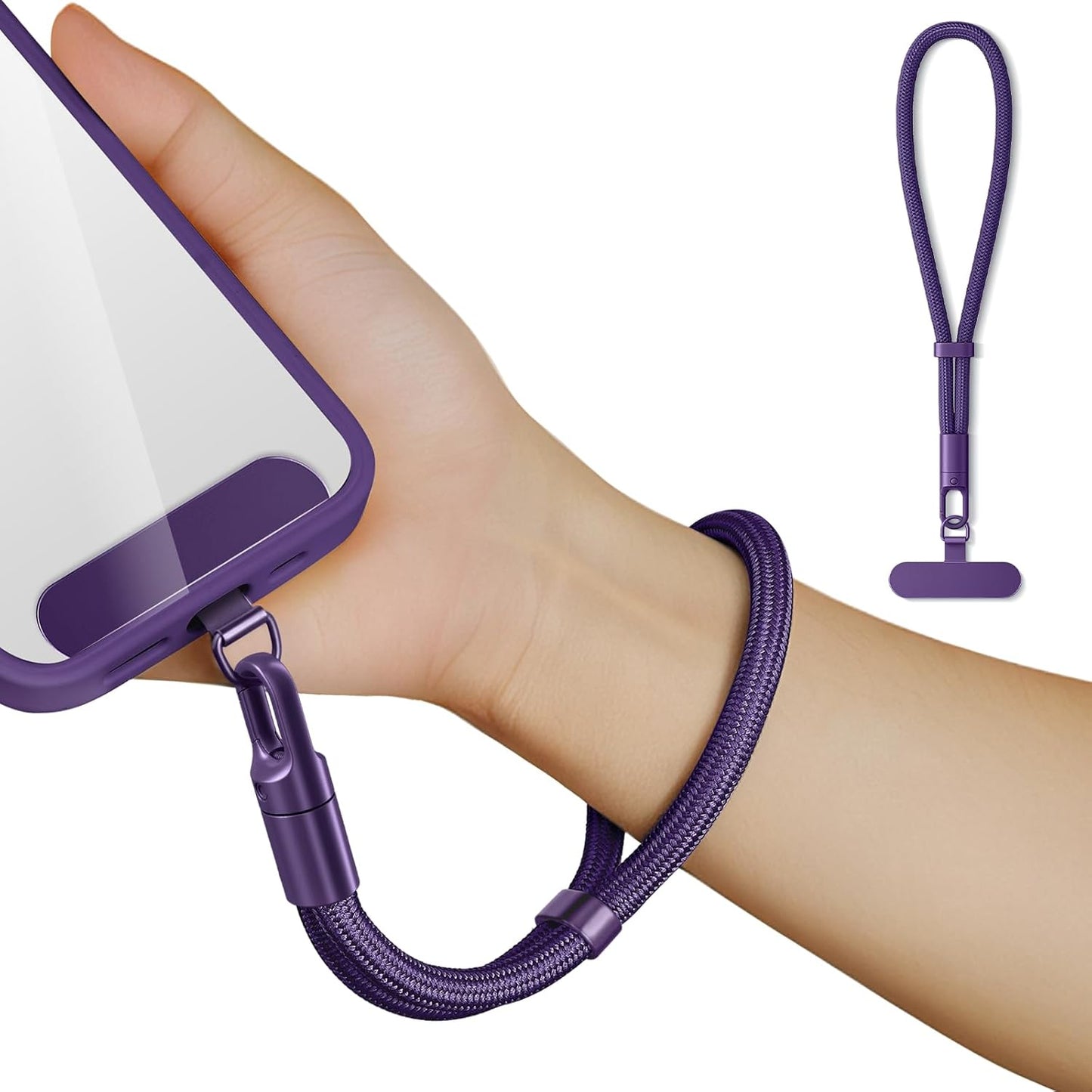 0.4mm 360 saxsion Lanyard for Phone, Self-Locking Phone Wrist Strap with Ultra-Thin Clip & Hook, Anti-Drop Strap