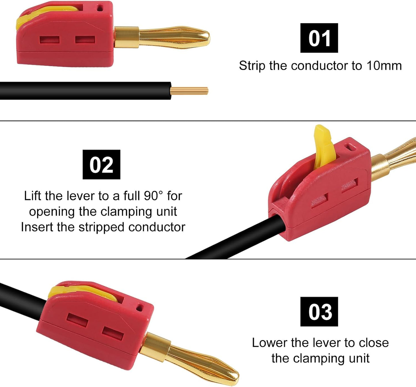 20Pcs 4mm 32A 250V, Banana Plug Quick Connect Speaker Wire Connectors Insulated Banana Sockets for Home Theater Audio