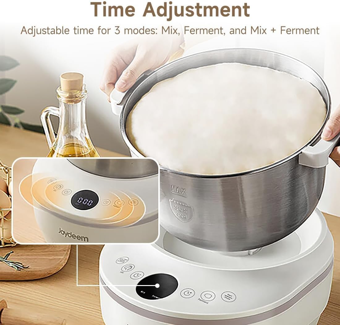 Joydeem HMJ-A701 Electric Dough Maker (7.4Qt) with Ferment Function - Ideal for Bread, Pizza, Sourdough & Dumpling Dough Mixer