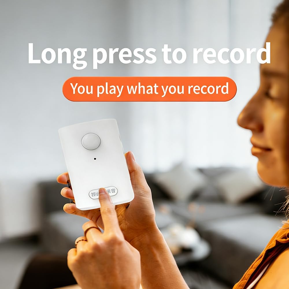 EFCWGIA 120-degree PIR Sensor recordable Motion Sensor Speaker, Talking Products Voice recordable, Motion Alarm Sensor