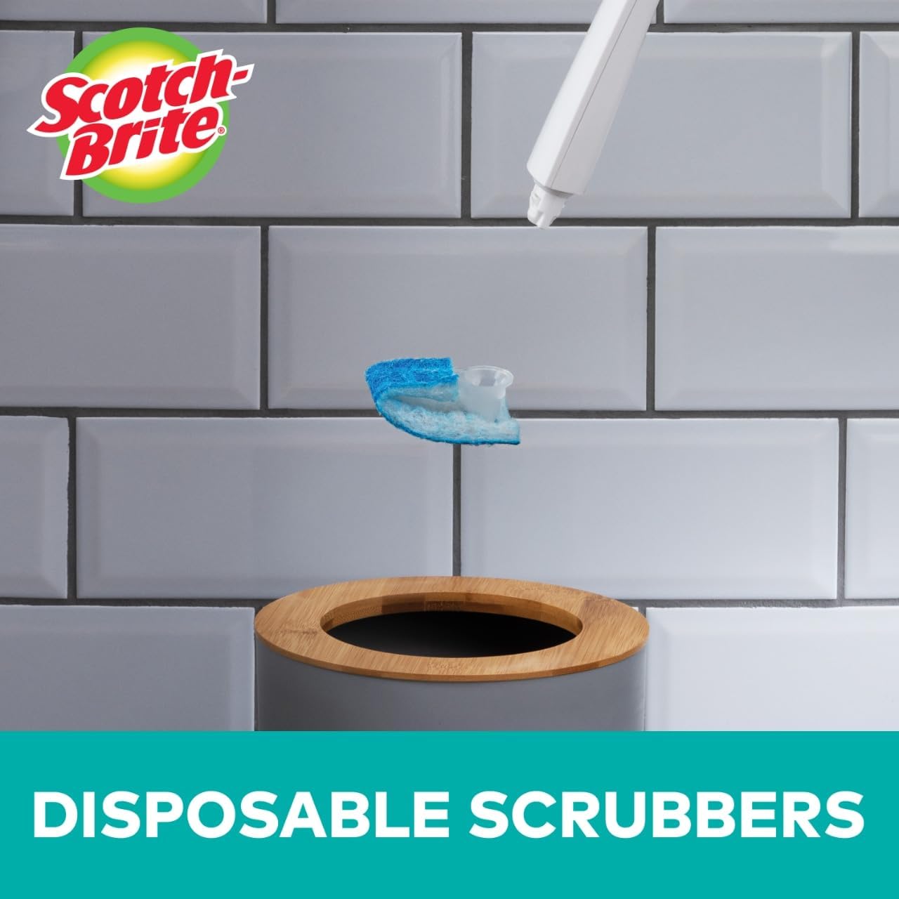 Scotch-Brite Toilet Scrubber Starter Kit - Disposable Refills with Bleach Alternative | Includes 1 Handle & Caddy