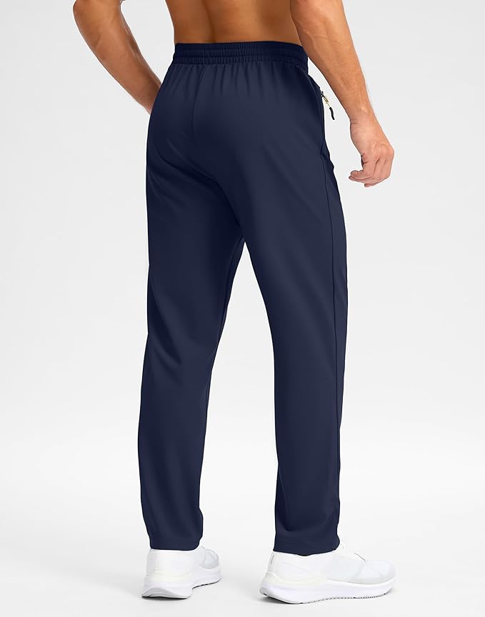 Pudolla Men's Lightweight Hiking Pants Quick-Dry Outdoor Sweatpants with Zipper Pockets for Casual Travel Athletic Workout