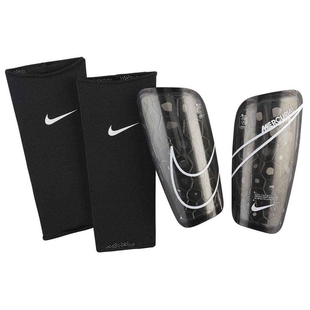 Nike Mercurial Lite Shin Guard (Black/Black/White, Large)