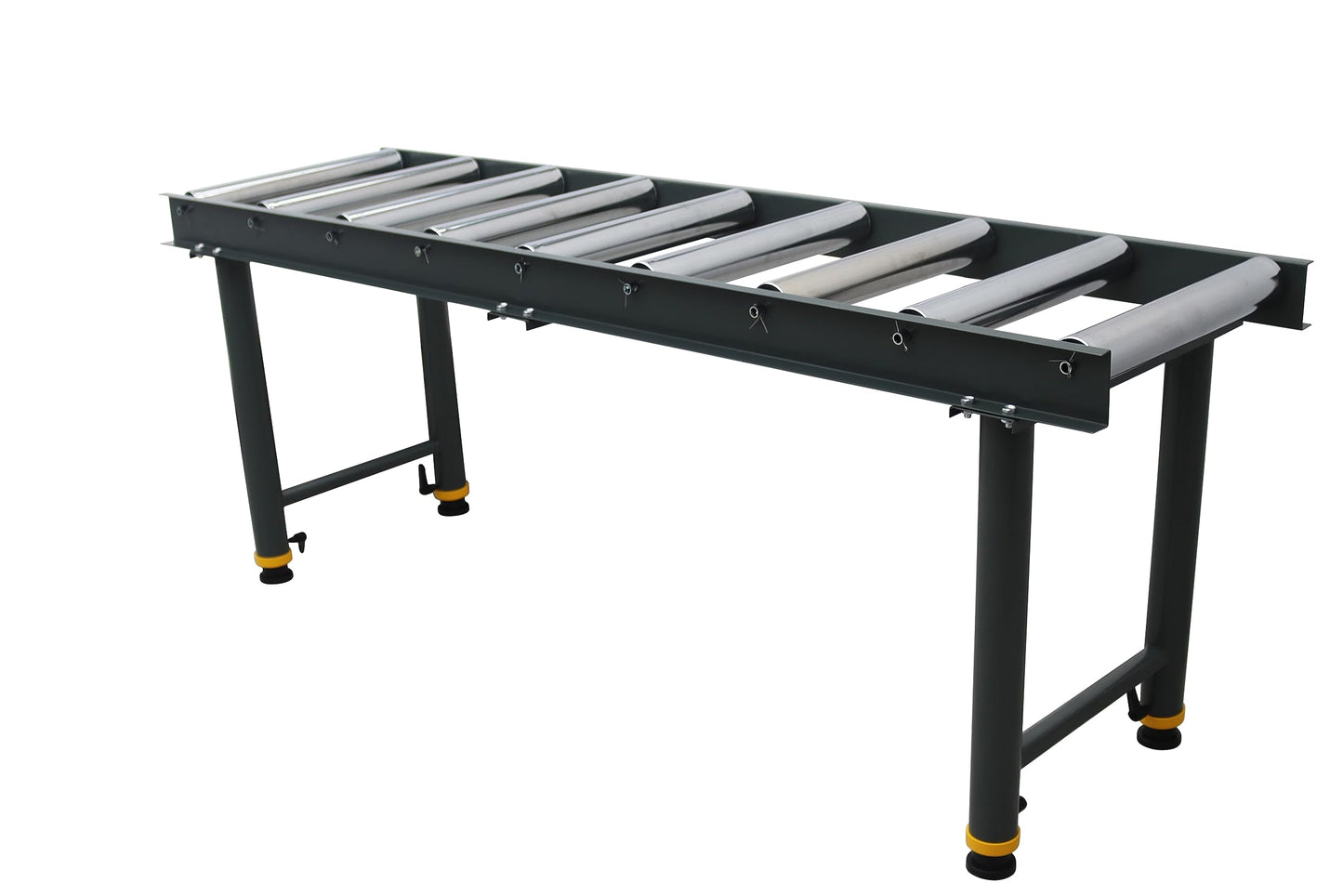 INTSUPERMAI 9 Rolls Adjustable Conveyor Roller Heavy-Duty StandTable Adjustable Roller Conveyor Feed Stand Roller Table Conveyor Stand 440 Lbs