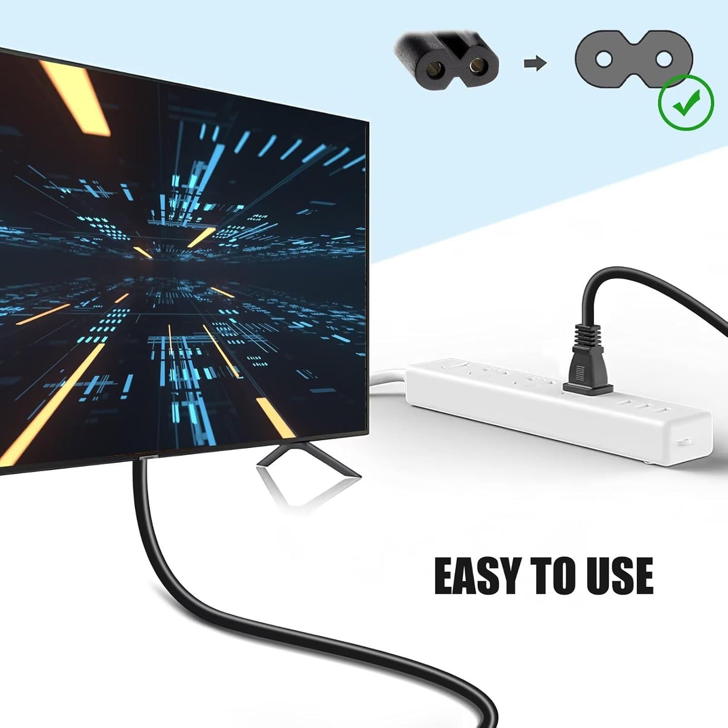 SRGTHE 6ft 4K UL Power Cable Cord Plug Compatible with TV Streaming Media Player Box