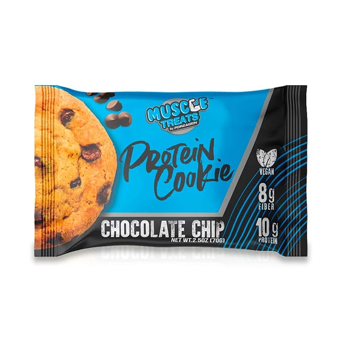 Forzagen Vegan Protein Cookies - Chocolate Chip Flavor | Low Carb Protein Treats, Healthy Snacks, No Artificial Sweeteners and Trans Fat | Plant Based Vegan Snack,10g of Protein per Serving | 12-Pack