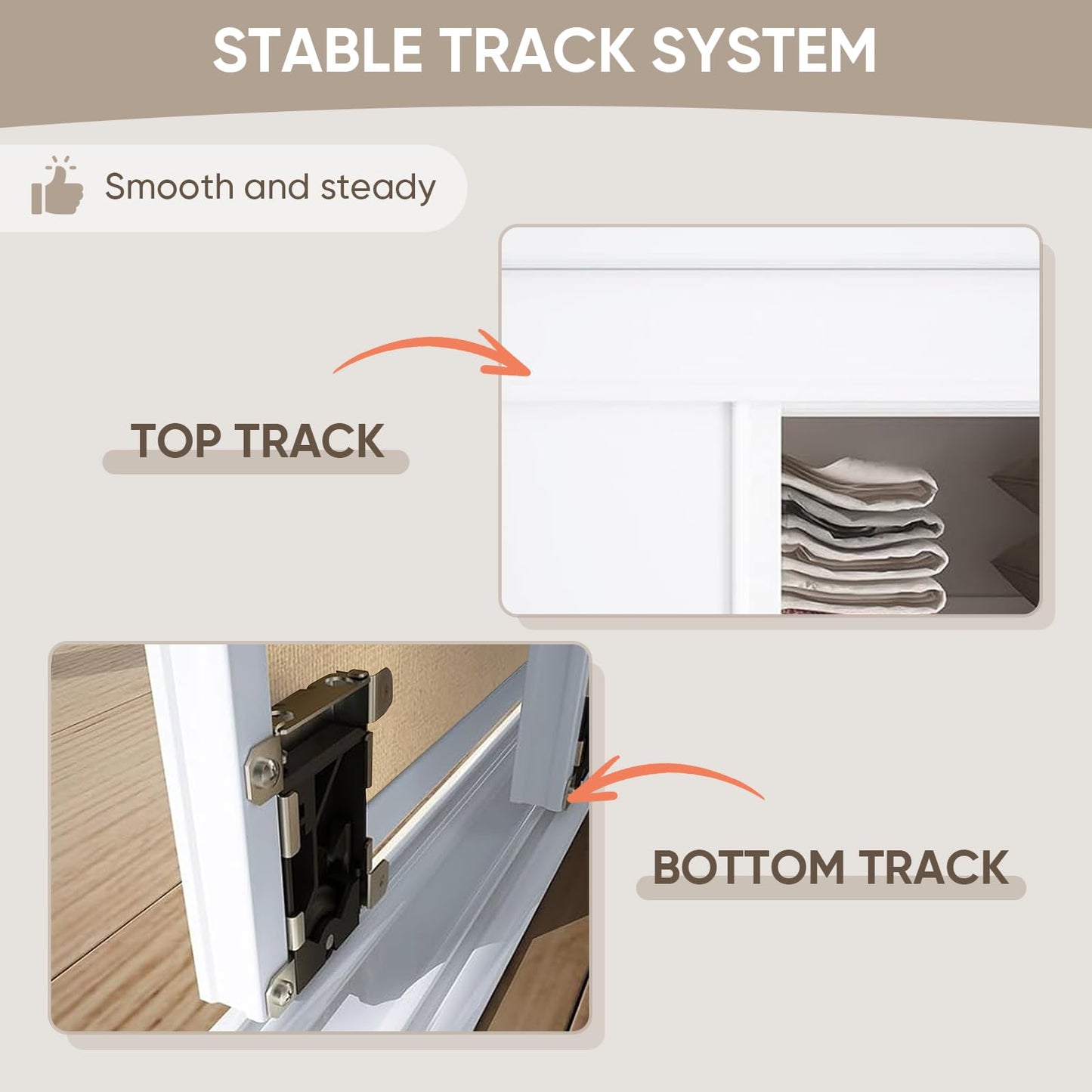 BARNSMITH 60x80 in 5-Panel Bypass Sliding Closet Door, Steel Frame White Primed Bypass Door with Top & Bottom Track Hardware Kits, Paintable and Lightweight