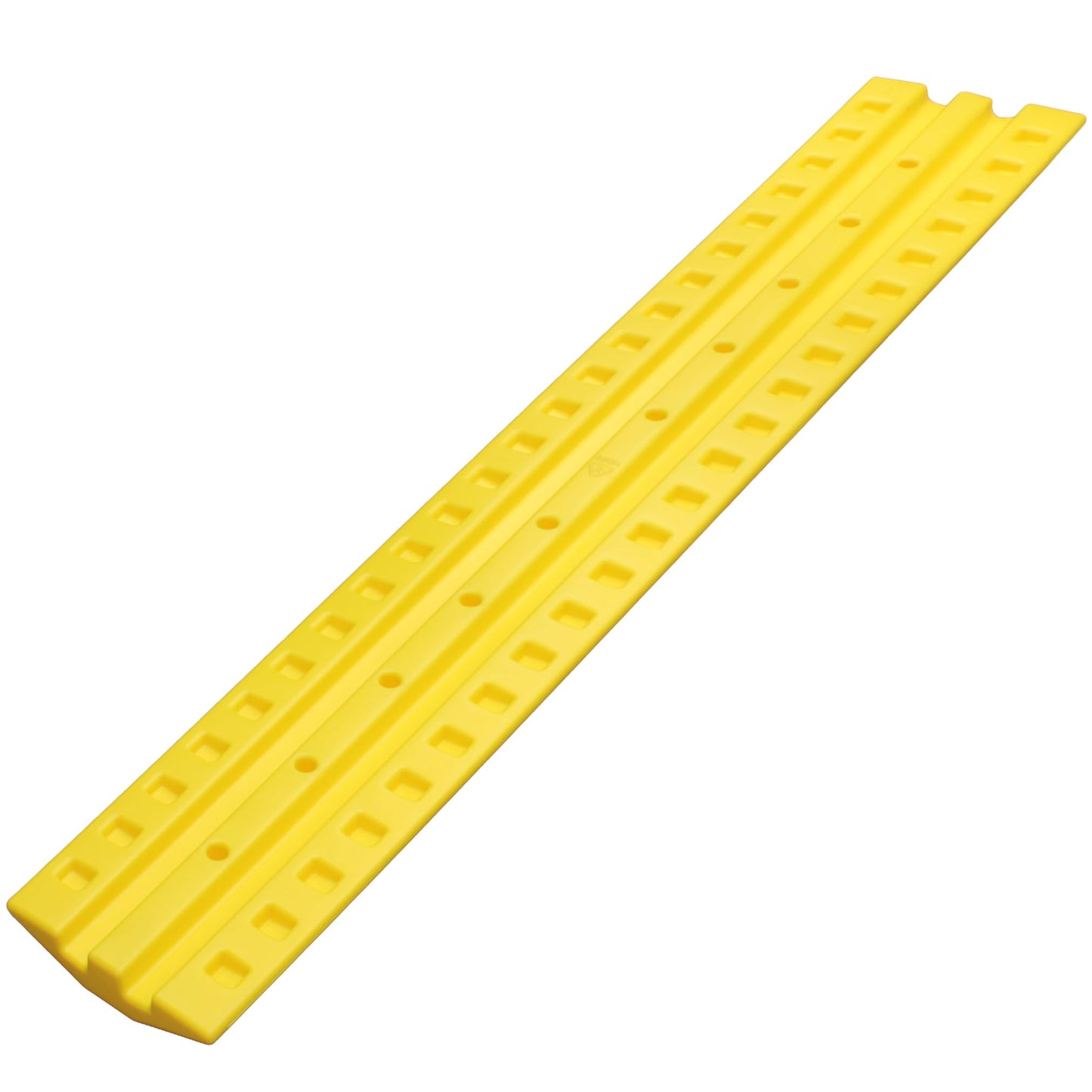 Electriduct 9 Foot Speed Bump HDPE Polyethylene Traffic Hump Vehicle Cable Ramp Cord Cover Hose Protector Includes Asphalt Mounting Hardware Safety Yellow, Length 108"