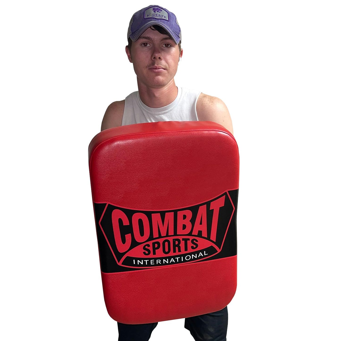 Combat Sports Big Kick Shield Pad - Muay Thai, MMA & Kickboxing Striking Target - 24" x 17" x 5.5" Synthetic Leather Blocking Dummy for Coaches and Trainers