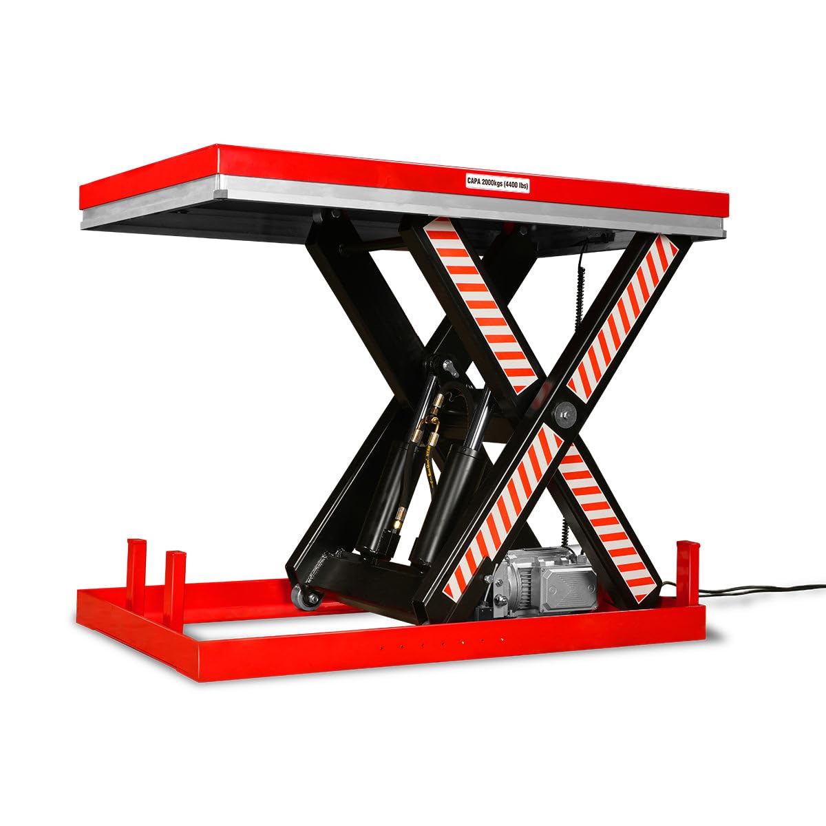 Mechmaxx 4400lbs Capacity Stationary Powered Hydraulic Lift Table, 51.2” x 33.5” Platform, 41.3” Lift Height, UL Certified Moto,Model ELT44