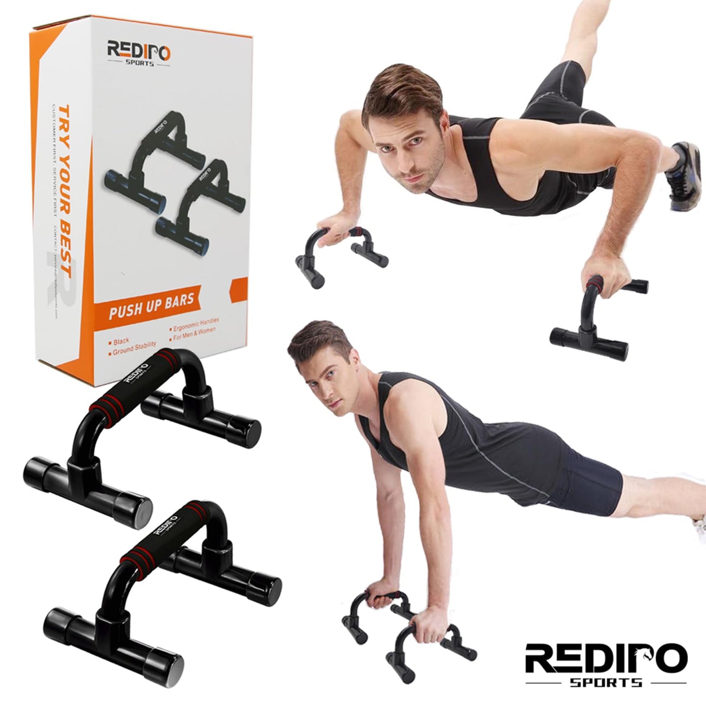 Push Up Bars Strength Training - Workout Stands With Ergonomic Push-up Bracket Board with Anti-Slip Sturdy Structure Portable for Home Fitness Training, Push Up Stands Handle for Floor Workouts