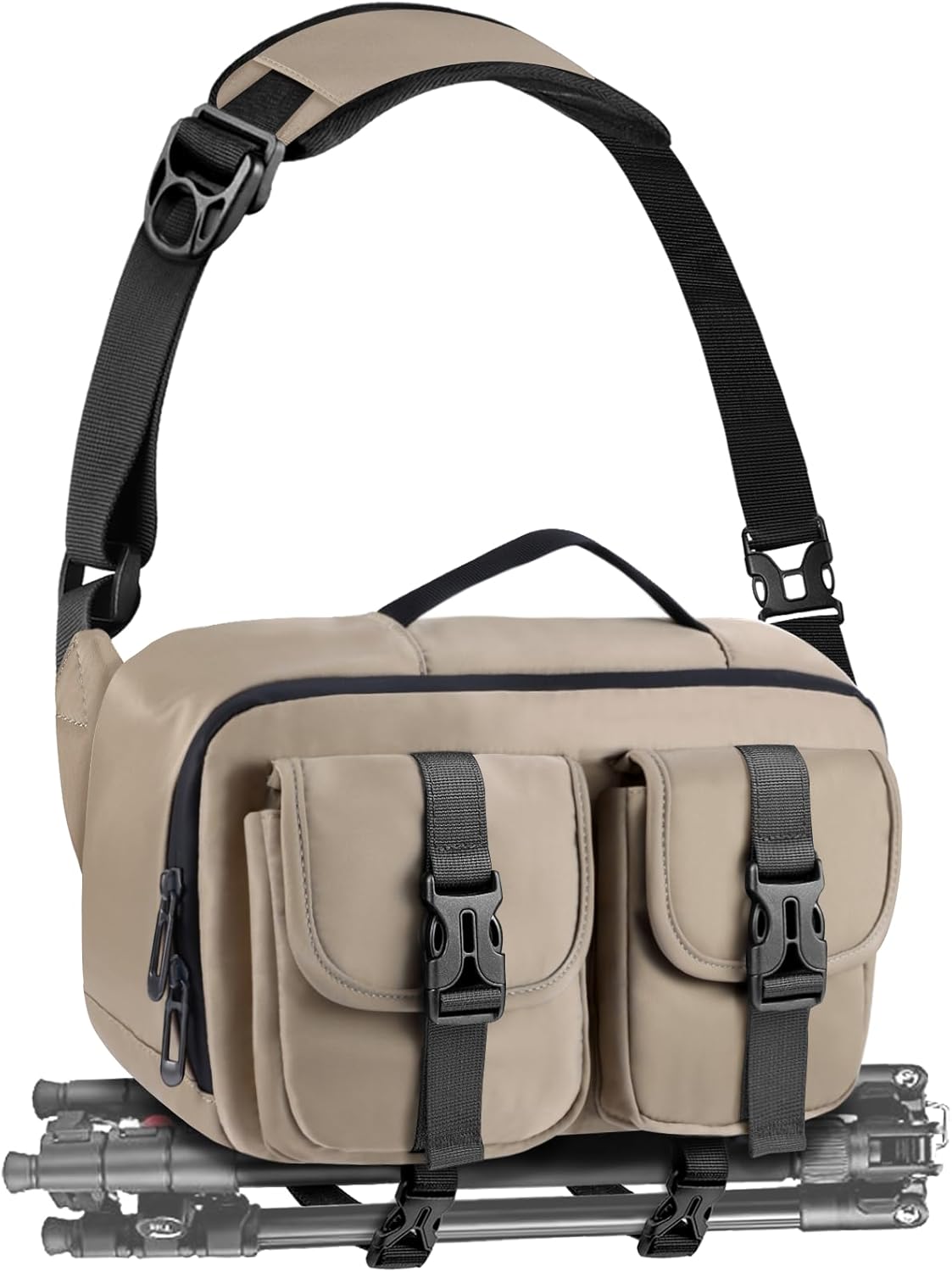 TAAOKA Camera Sling Bag,DSLR Camera Bag with Tripod Holder,Waterproof Camera Shoulder Crossbody Bag