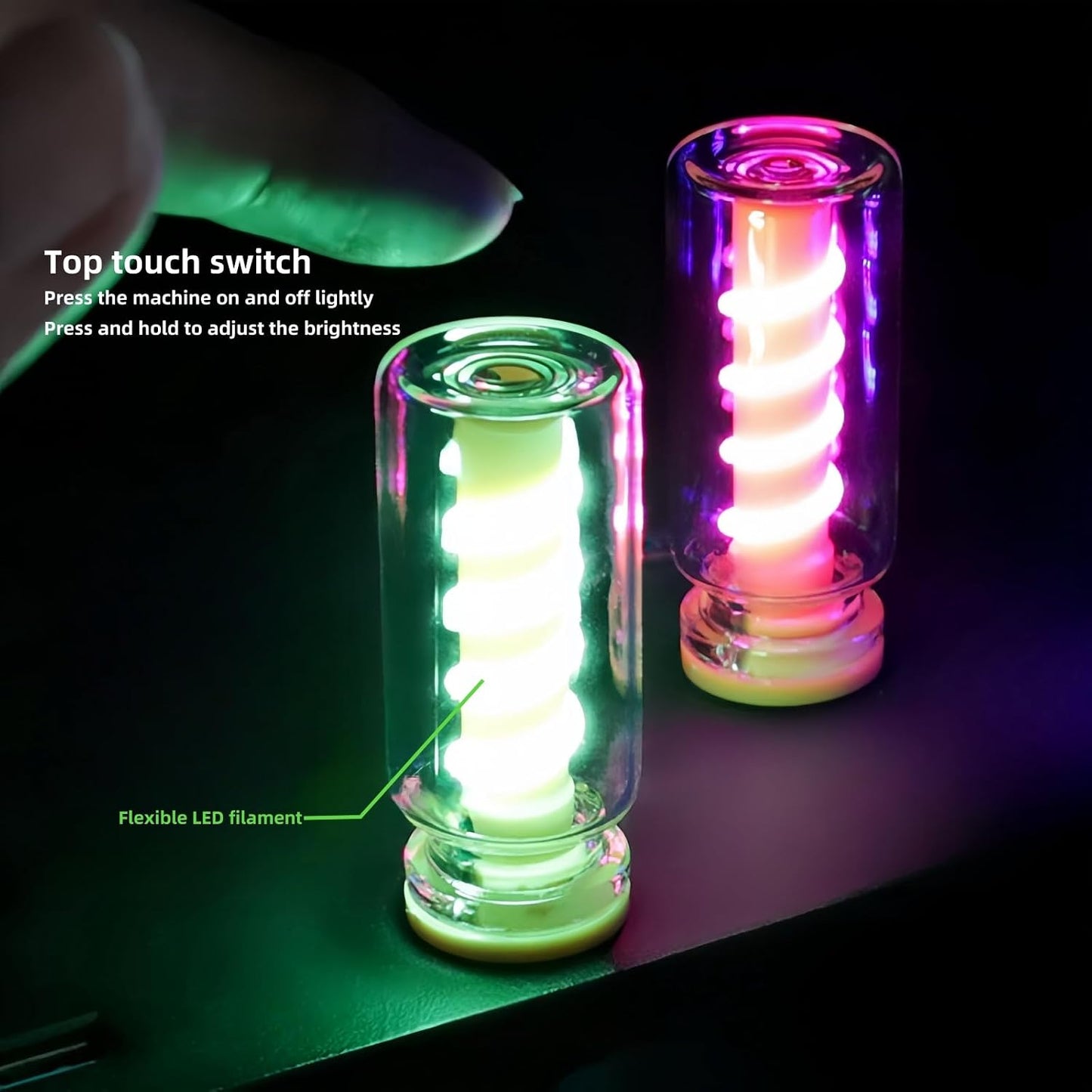 Generic 3D Dimmable Touch Control USB Car Interior Lights - Retro Creative LED Ambient Lighting, Universal USB Lights