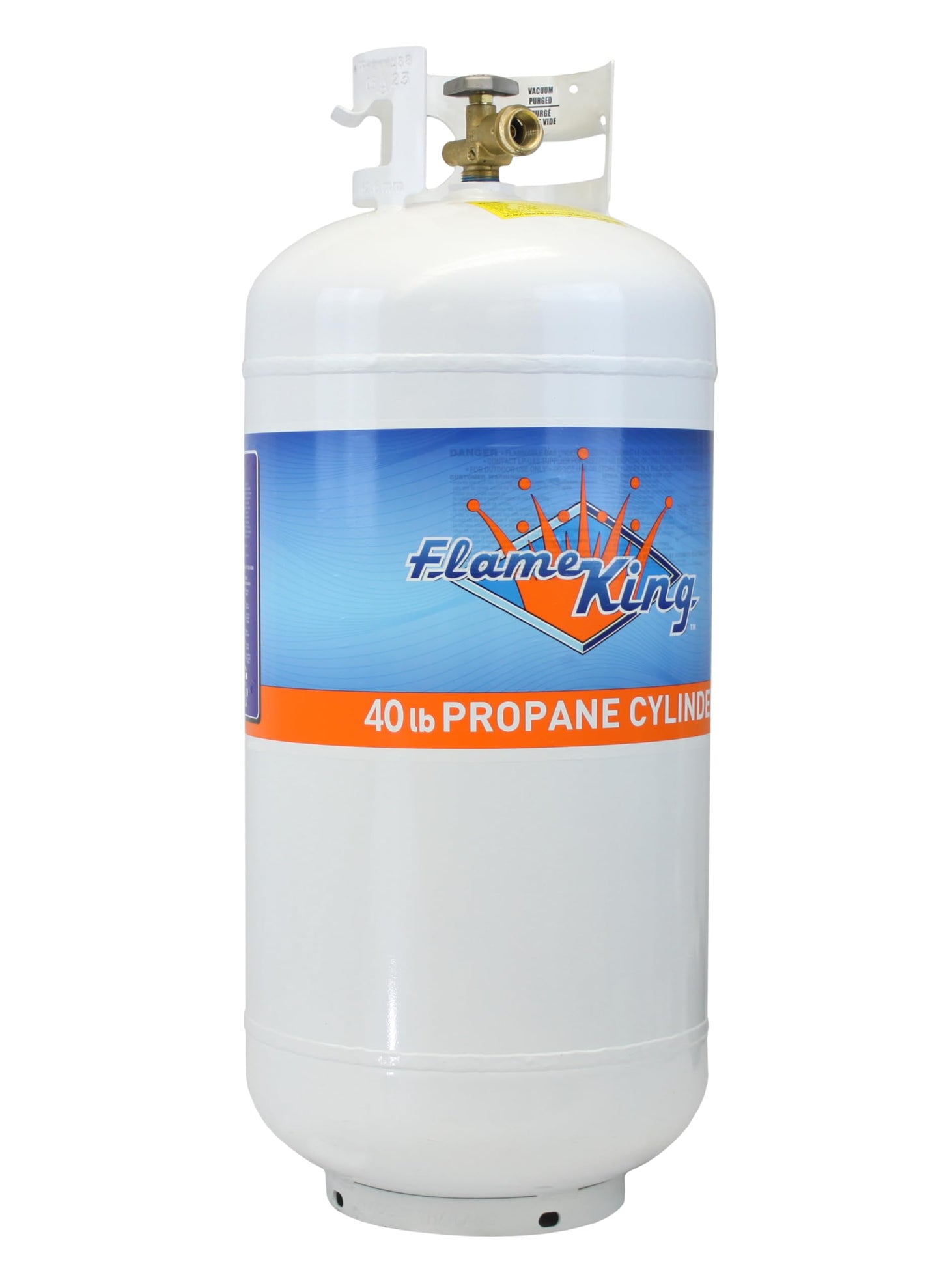 Flame King YSN401 Steel Propane Tank Cylinder With Overflow Protection Device Valve, 40 Lb, White