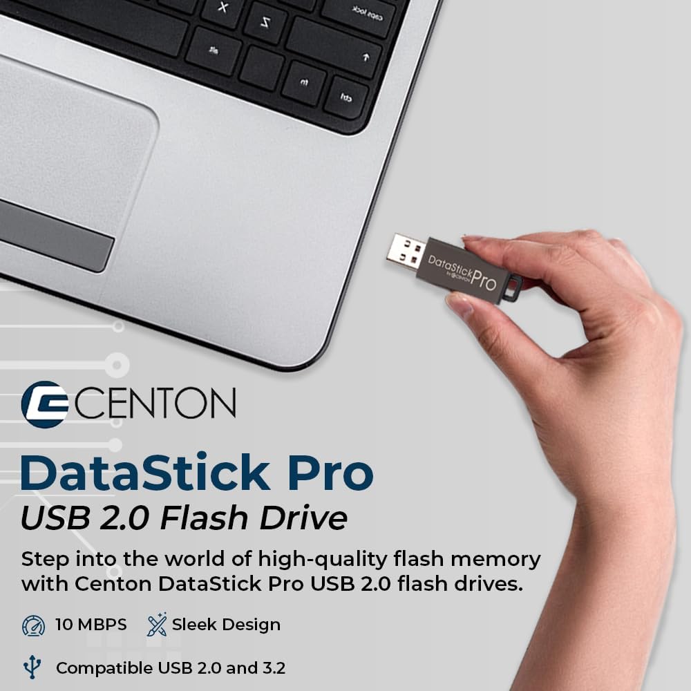 Centon 64GB 5 Pack, 2.0 DataStick Pro by , USB Flash Drive Memory Stick for Storage and Backup