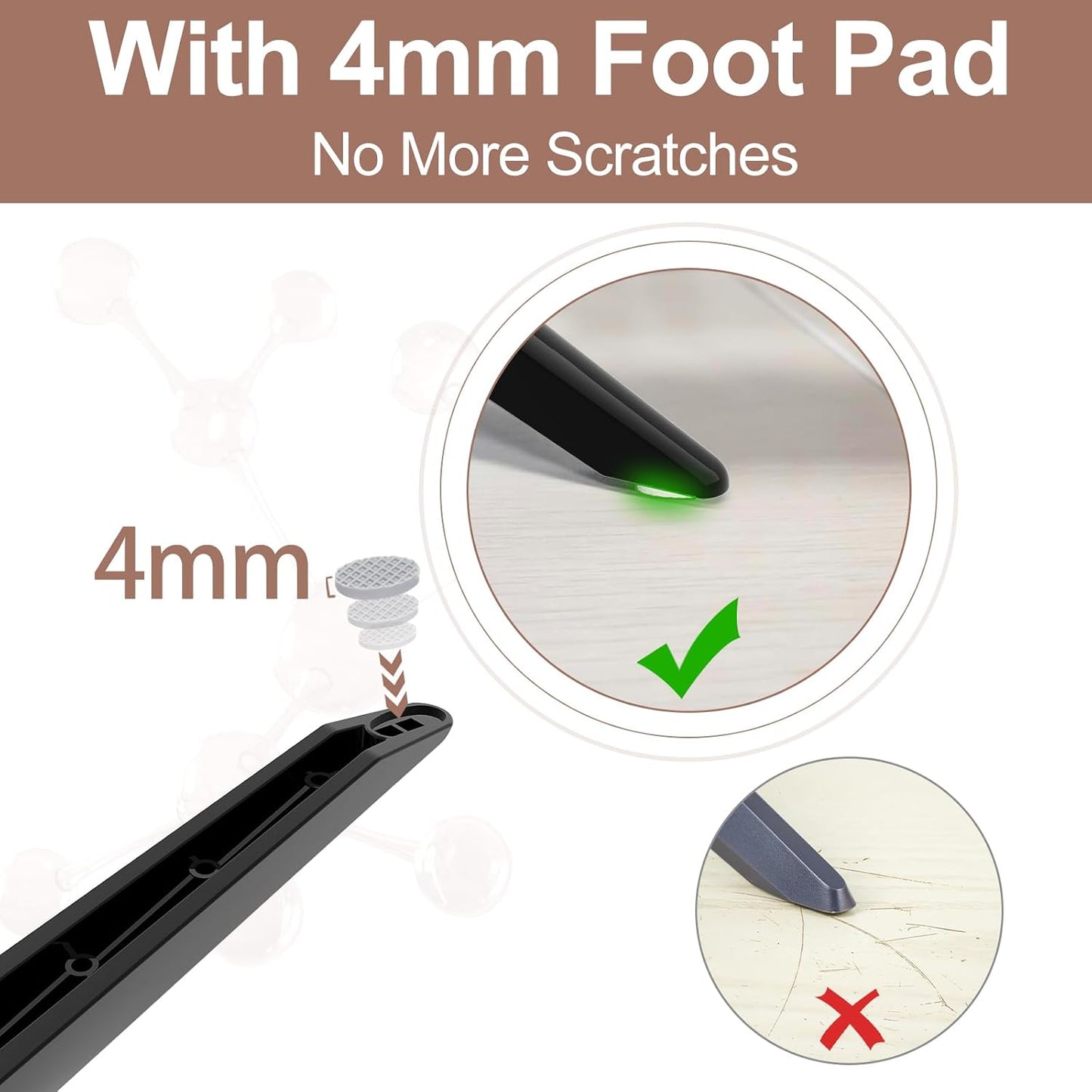 Maozhren 0.39in-0.78in, TV Stand Legs Replacement for Sceptre TV, Compatible with Hole Spacing Easy No-Drill