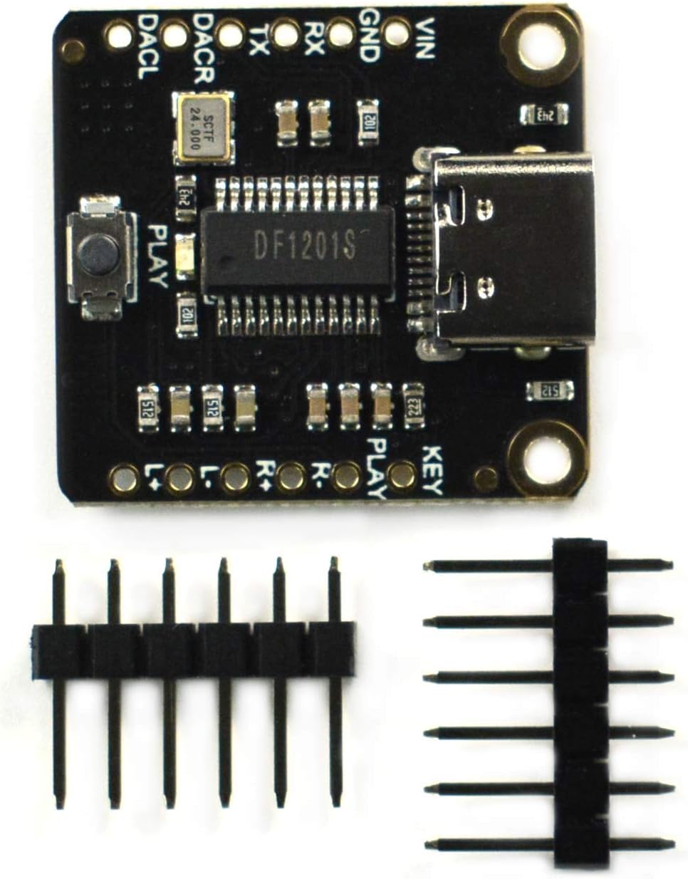 DFROBOT MP3 [128MB 24-bit ESP32, DFPlayer Pro Module Onboard Memory] - No TF Card Required, Type-C U-Disk Mode