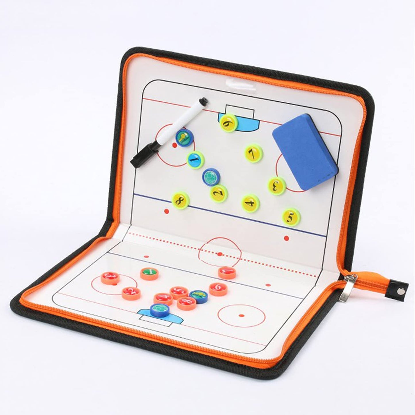Joyeee Ice Hockey Dry Erase Coaching Board, Durable Foldable Leather Tactic Coaching Board for Ice Hockey Coach, Ice Hockey Team Must Portable Coach Tool, Ice Hockey Training Accessories Stuff, Black