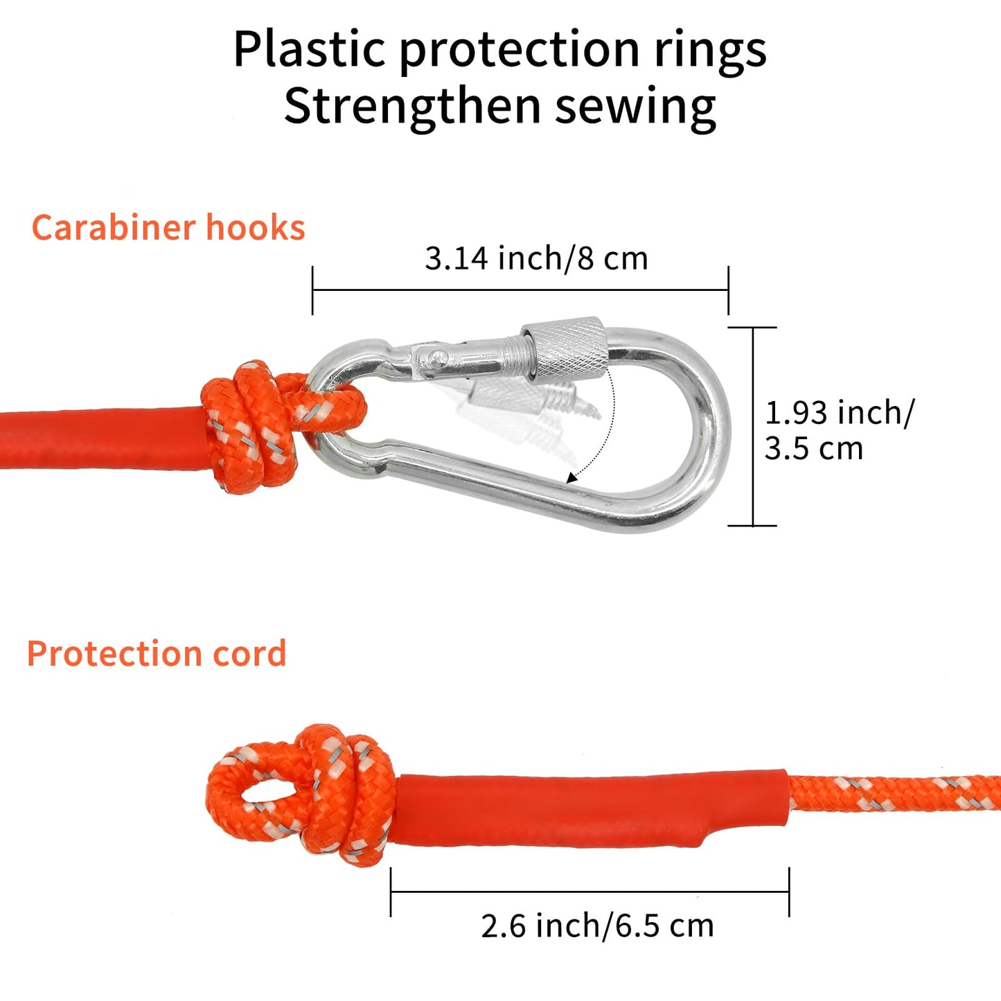 NewDoar 6mm Marine Floating Rope High-Strength Braided Reflective Anchor Mooring Rope with Hook 10M 20M 30M 50M Dock Lines for Boating,Camping,Anchoring, Fishing,Mooring,Tent Canopy-Orange/10M