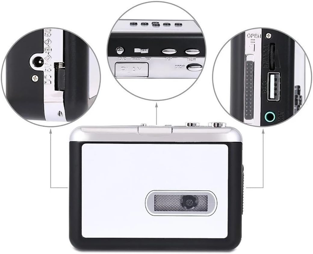 Y&H Cassette MP3 Cassette Tape Player Record Tape to Digital Converter,USB Capture,Save to USB Flash Drive Directly,No