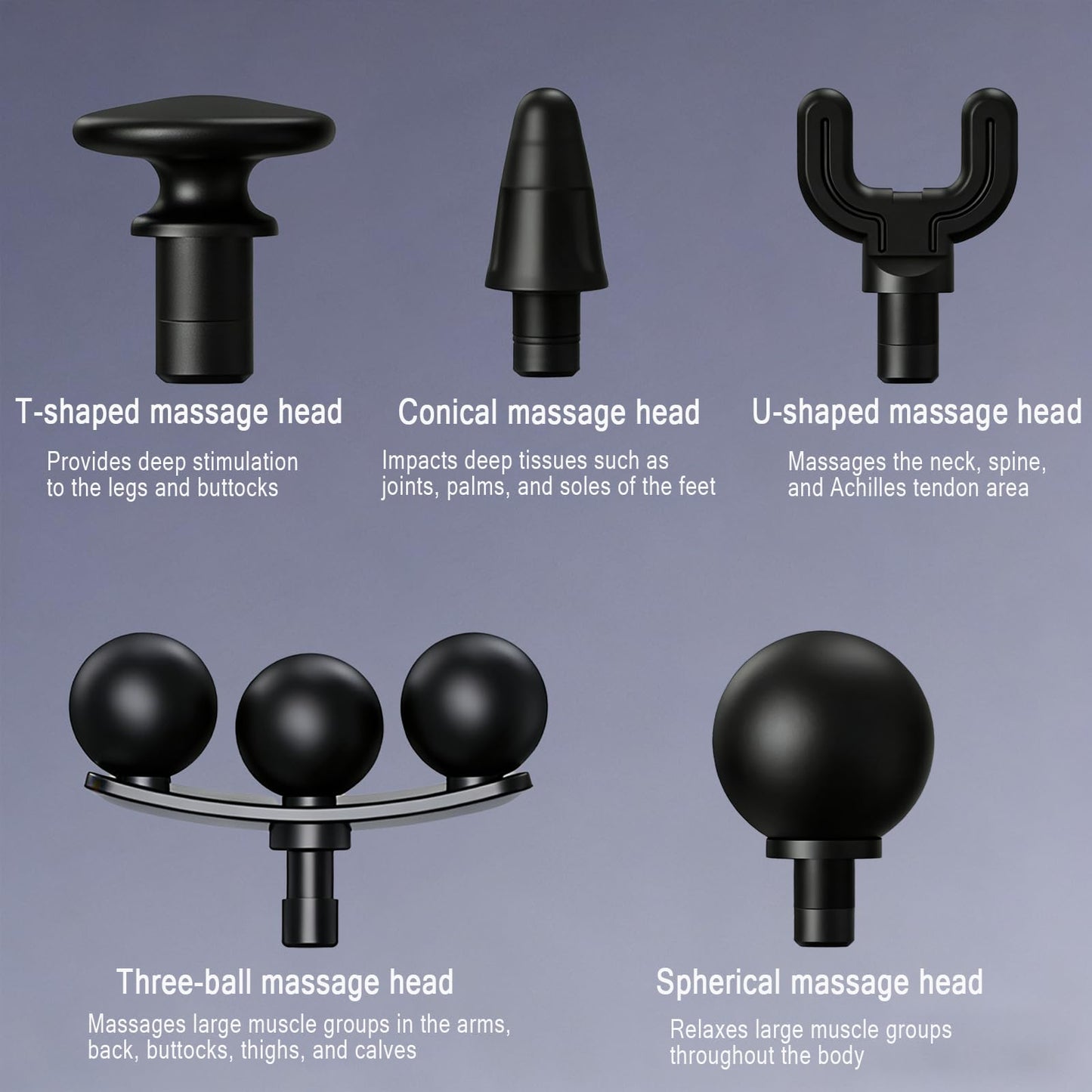 HISBO Massage Gun with Upgraded Extension Handle, Massage Gun Deep Tissue - Back Massager for Relief Deep Tissue, Muscles/Neck/Shoulders/Waist/Legs Massager,5 Replaceable Heads&9 Speed Levels (Black)