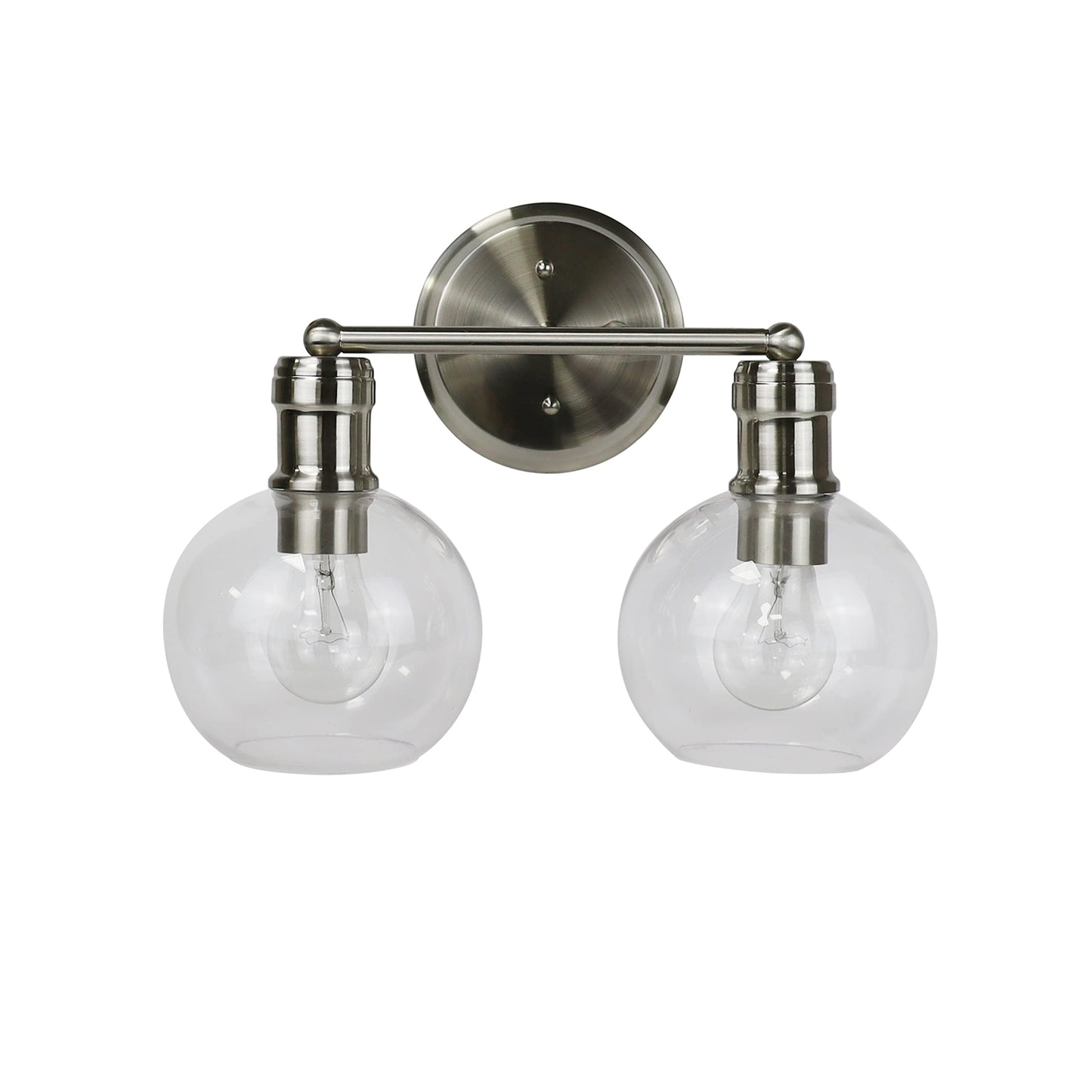 Chloe Lighting OXA 2 Light Vanity Bath Light 14in Wide Brushed Nickel Glass CH6S001BN14-BL2