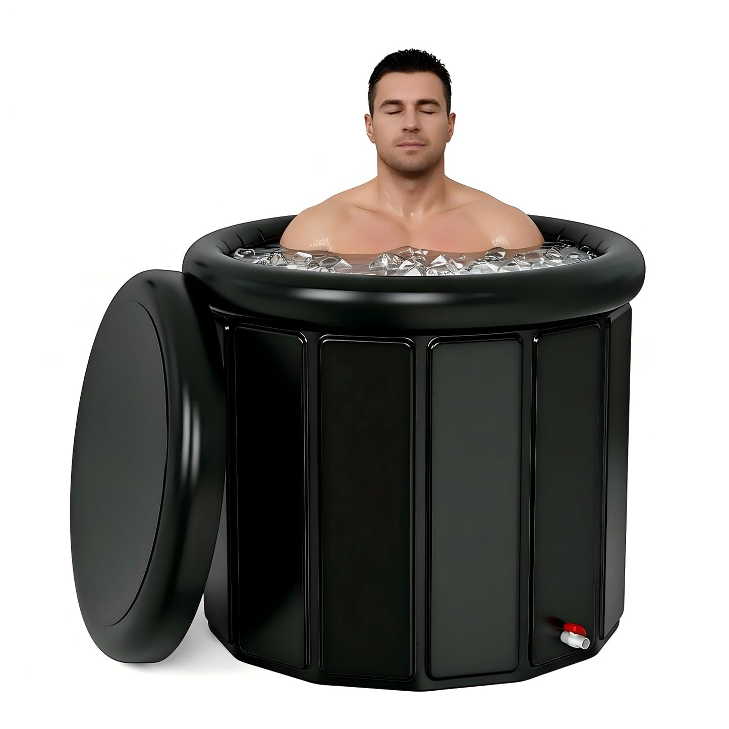 Ice Bath Tub for Athletes - Extra Large Cold Plunge Tub for Muscle Recovery & Cold Water Therapy, Portable Multi-Layer Ice Bath for Home, Gym, Backyard, Spa, Indoor & Outdoor Use (Black, 30X31.5 IN)