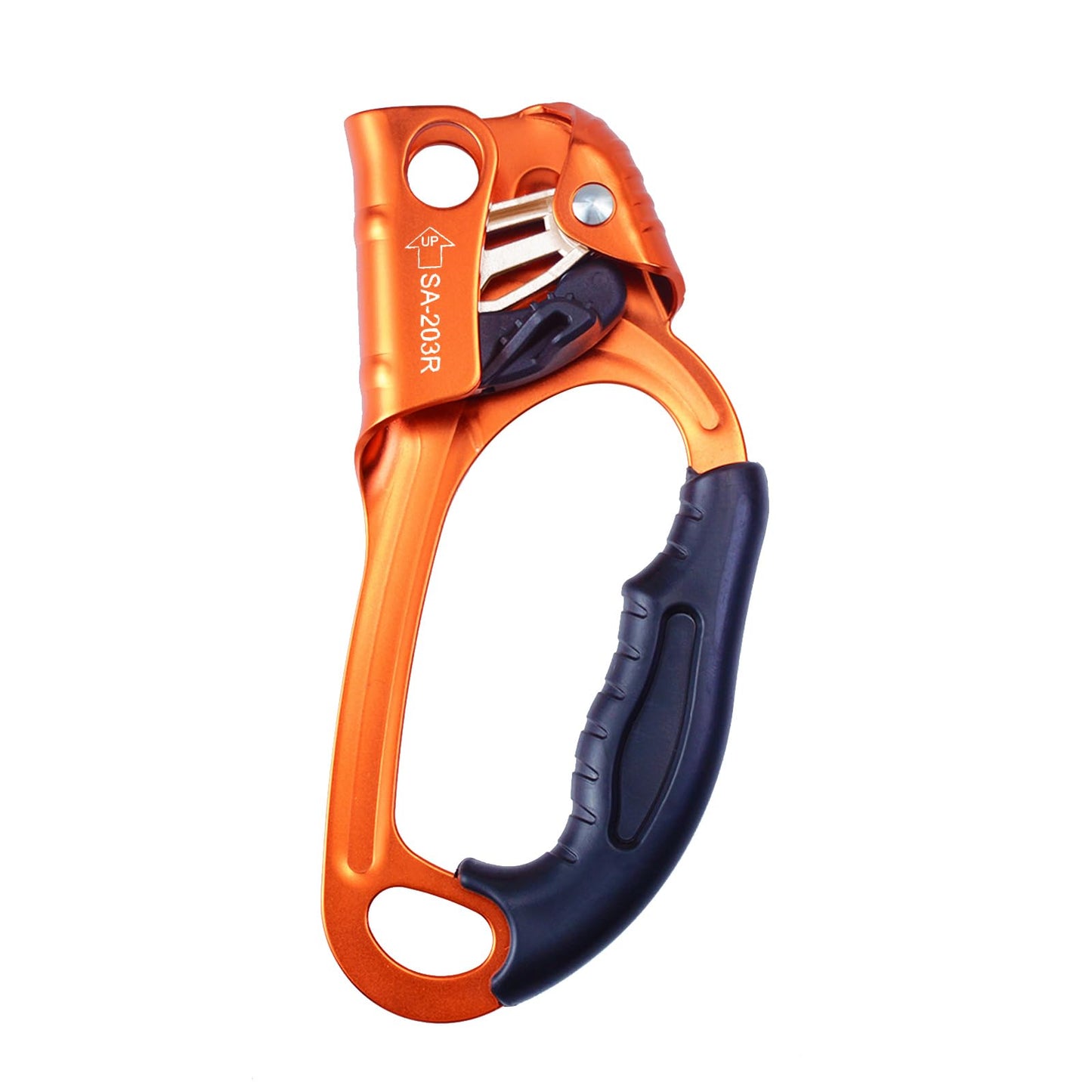 S.E.PEAK UIAA & CE Certified Climbing Rappelling Equip Hand Ascender for 8-13mm Rope Right Hand Orange
