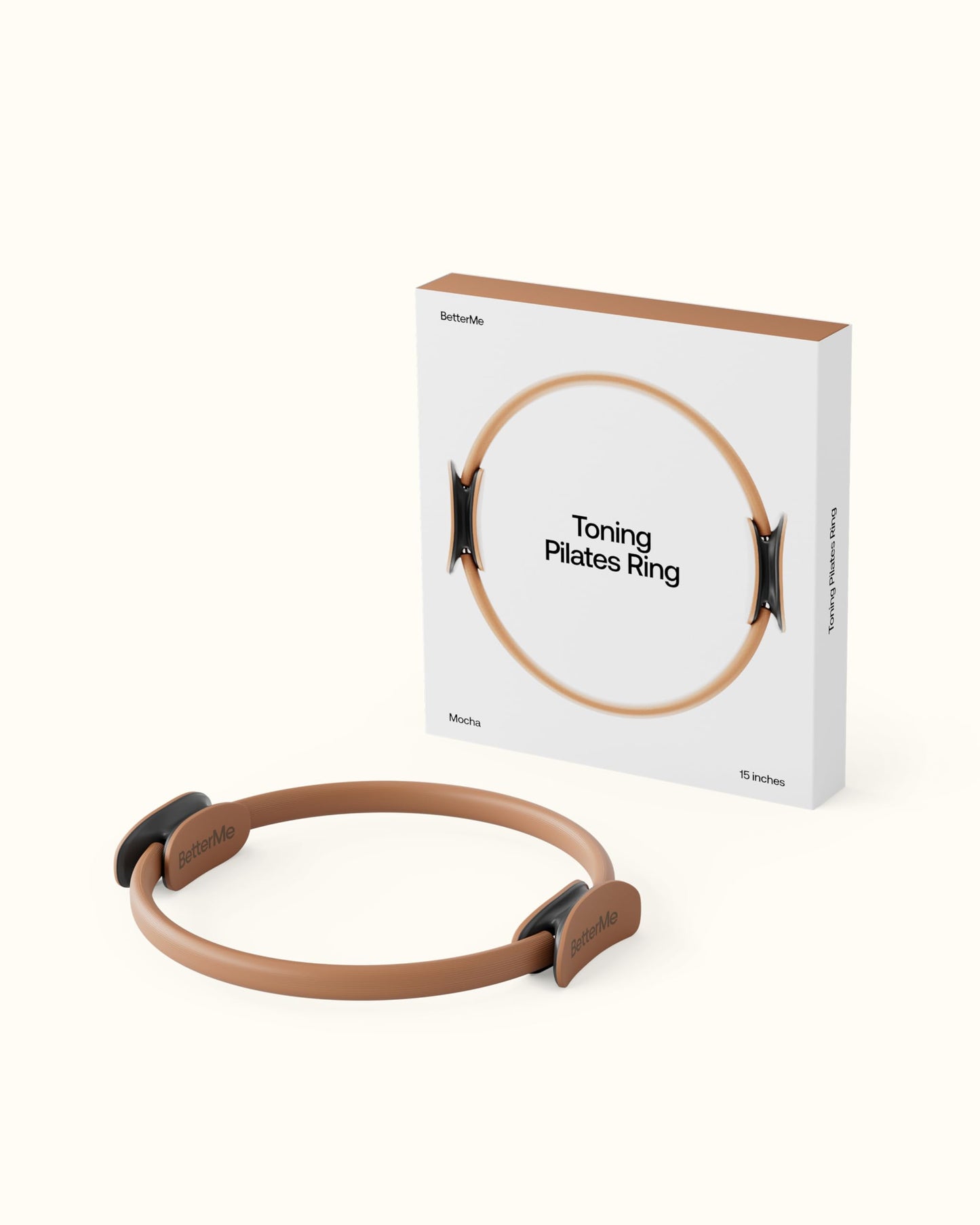 BetterMe Toning Pilates Ring – Magic Circle Pilates Ring for Strength & Flexibility – 15 Inch Fitness Ring for Home Pilates & Yoga Workouts (Mocha)
