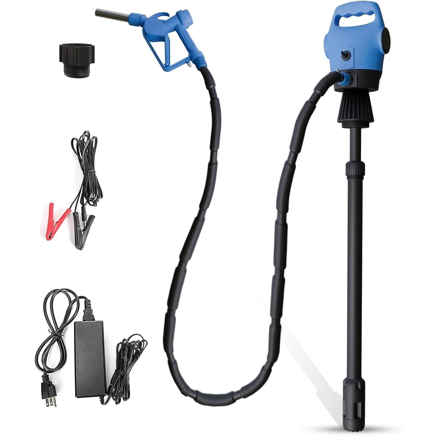 Electric Drum Barrel Pump with 120V AC/12V DC Power,55 Gallon Drum Pump with Built-in 2-Inch Bung Adapter, 5 Gallons Per Minute Flow Rate, for DEF, Diesel, Water, Antifreeze