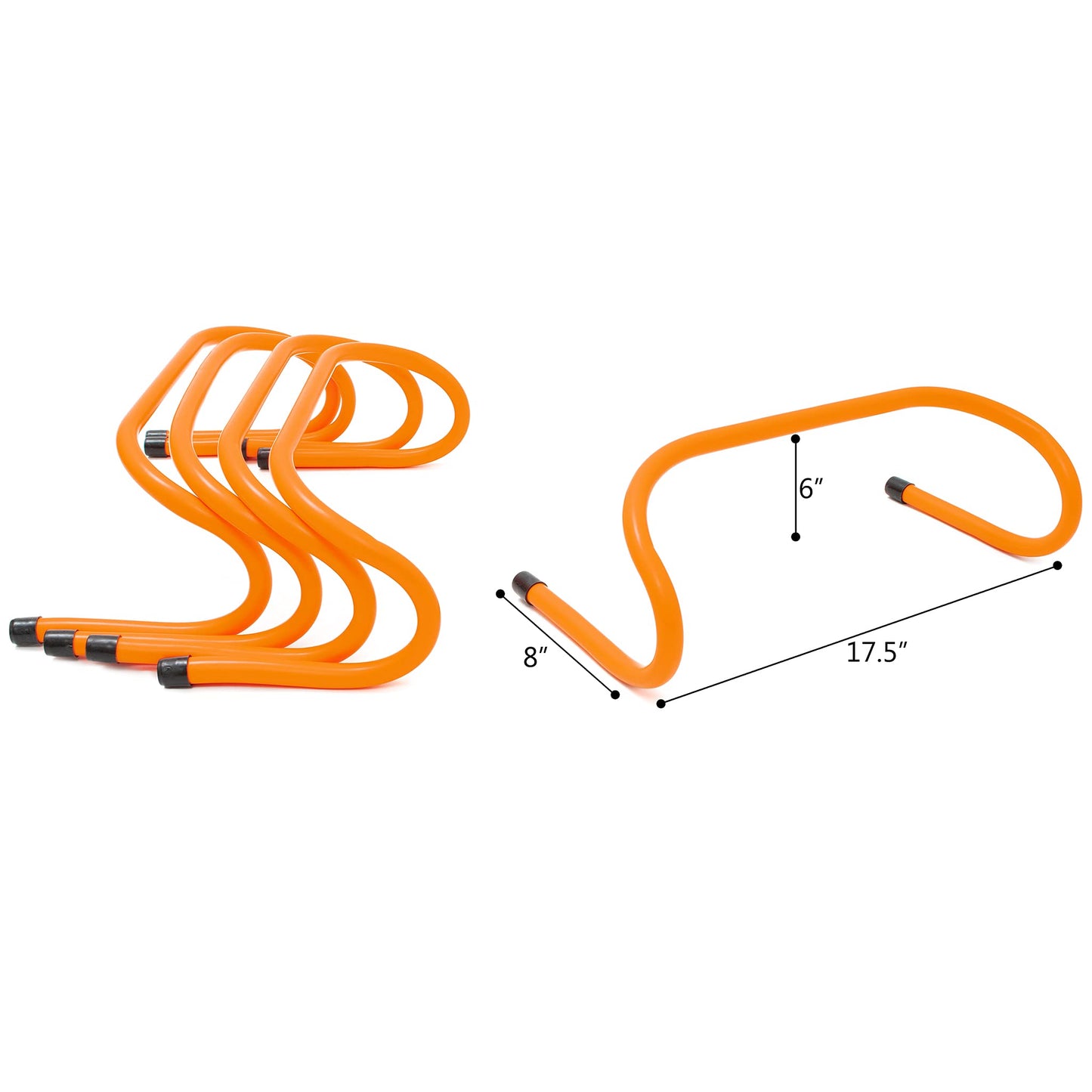 Trademark Innovations 6" Speed Training Hurdles (Set of 5, Orange)