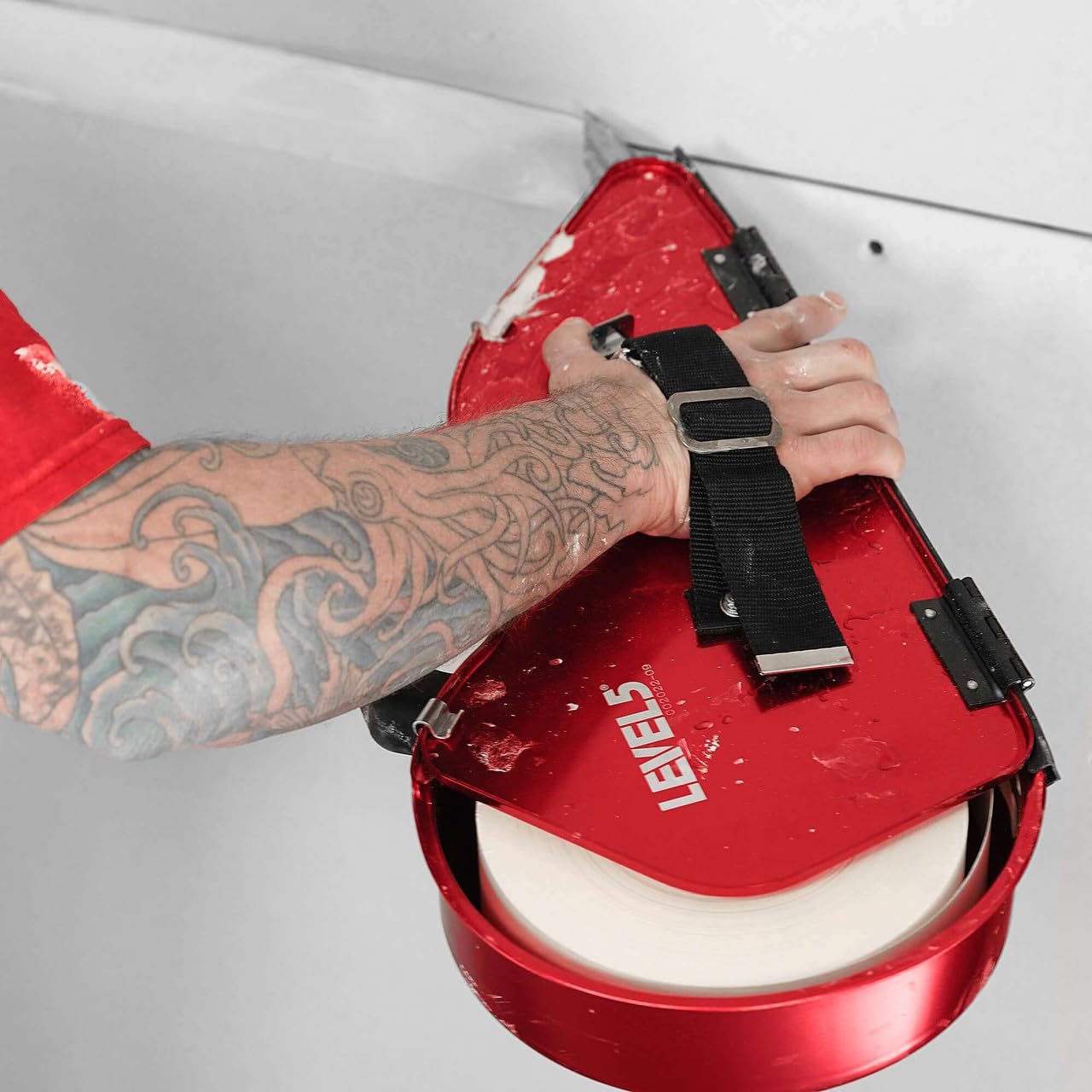 LEVEL5 Semi-Automatic Tool Set | Pro-Grade | Banjo Taping Tool, Compound Tube, 10/12" Flat Boxes, Corner Roller, 3.5" Flusher and Handles | Sheetrock Gyprock Wallboard | 4-650