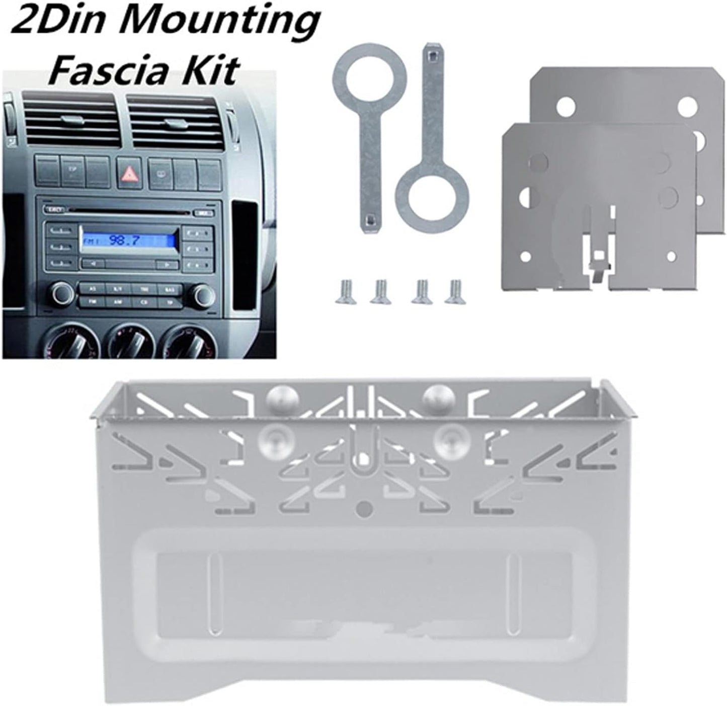 Billowvolve Universal Double DIN Car Stereo Cage,with Metal Frame, Car Radio Fitting Kit,for DVD Players, ISO, CD, GPS