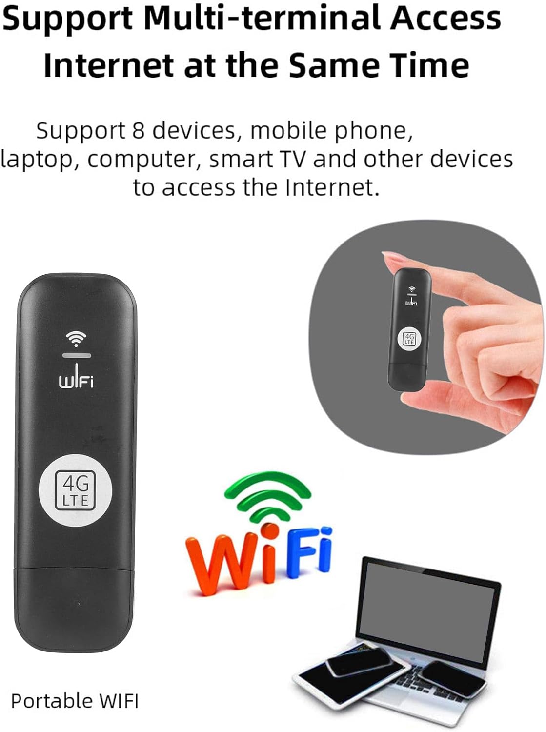 VBESTLIFE 4G 150Mbps 8 LTE USB WiFi Dongle, Mobile Hotspot Router, High Speed Users Sharing Portable Modem Device