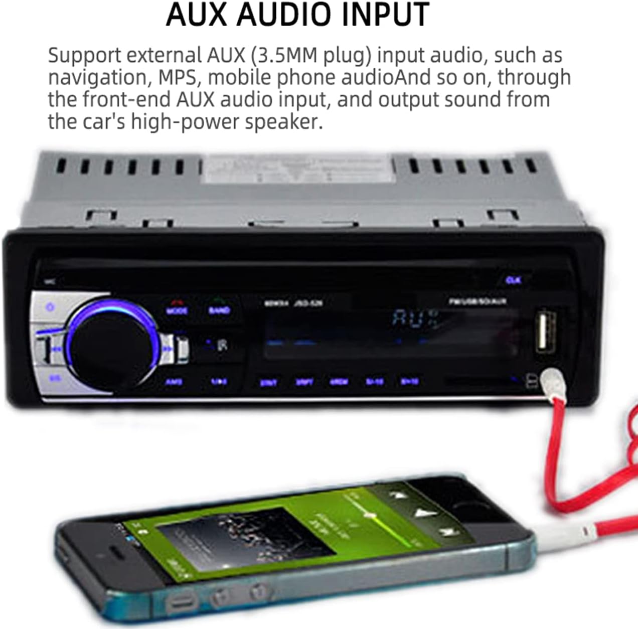 Eaglerich 1 24V MP3 Din Car Radio Audio FM Player USB/SD/AUX Hands Free Calling With Wireless Remote Control