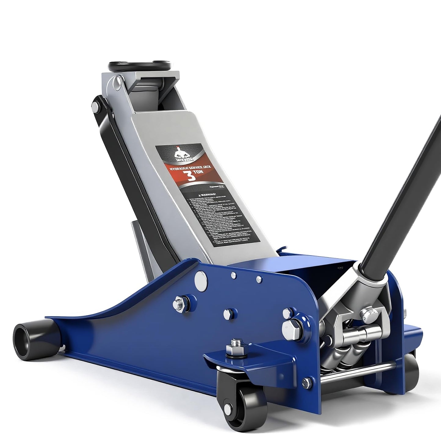 Jack Boss 3 Ton Floor Jack, Hydraulic Car Jack, Low Profile with Dual Pumps, Quickly Lift Steel Service Jack (6600lbs)