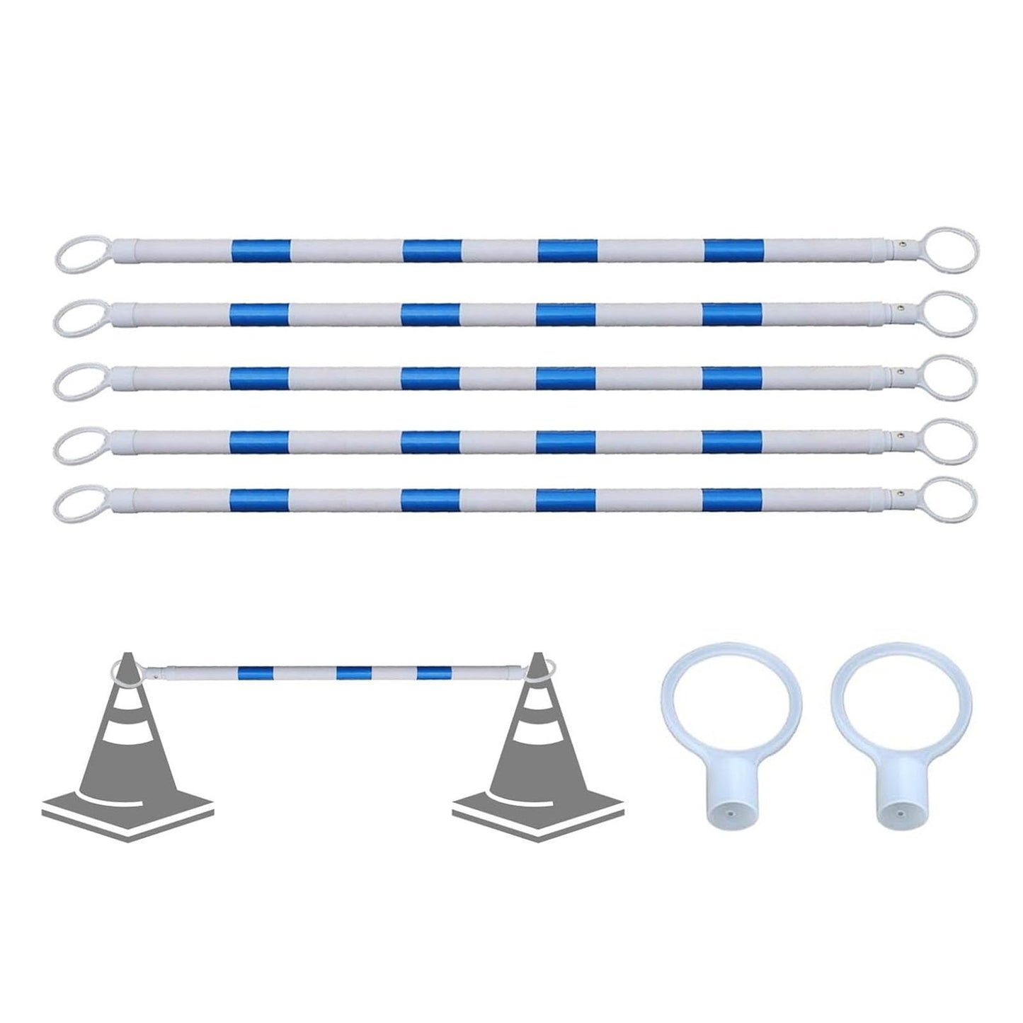 1 Pack Retractable Cone Bar 4 FT to 6.9 FT, Expandable Portable Safety Barrier for Road Work, Construction, Temporary Traffic Control, Durable Barricade Tape