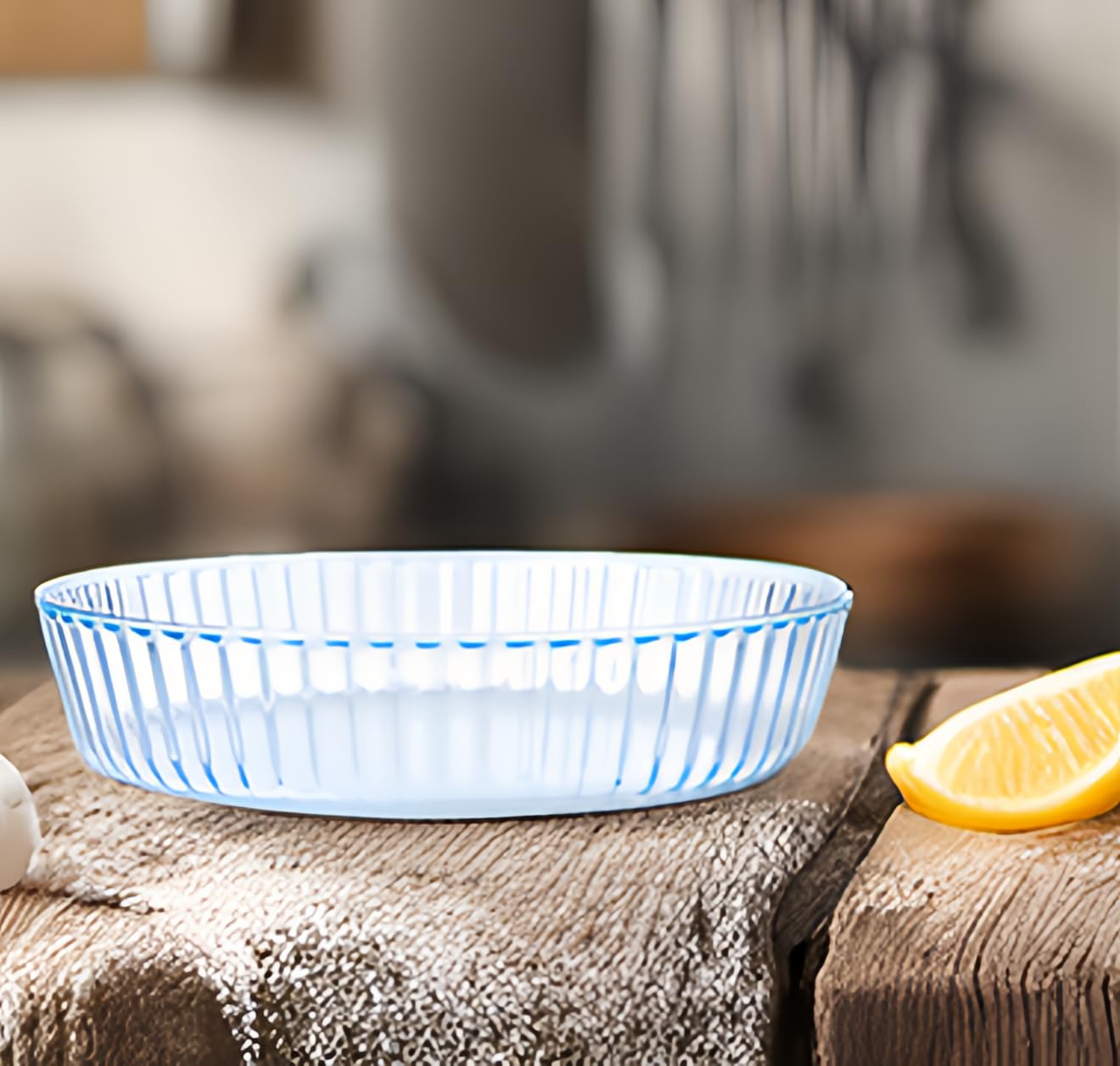 RONDURE Deep Glass Pie Plate for Baking - 10-inch Round Glass Pie Dish Crust Pan Serving Plate for Oven Baking Key Lime Crust, Cakes, Potato 9 inch