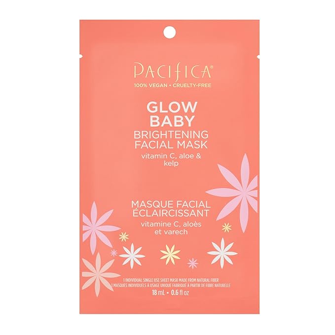 Pacifica 3-Pack Face Sheet Mask Variety Set ??Brightening Vitamin C, Green Detox & Stress Rehab Hydrating Masks for Glowing Skin, Holiday Beauty Gift for Women Teens Girls, Vegan Clean Skincare