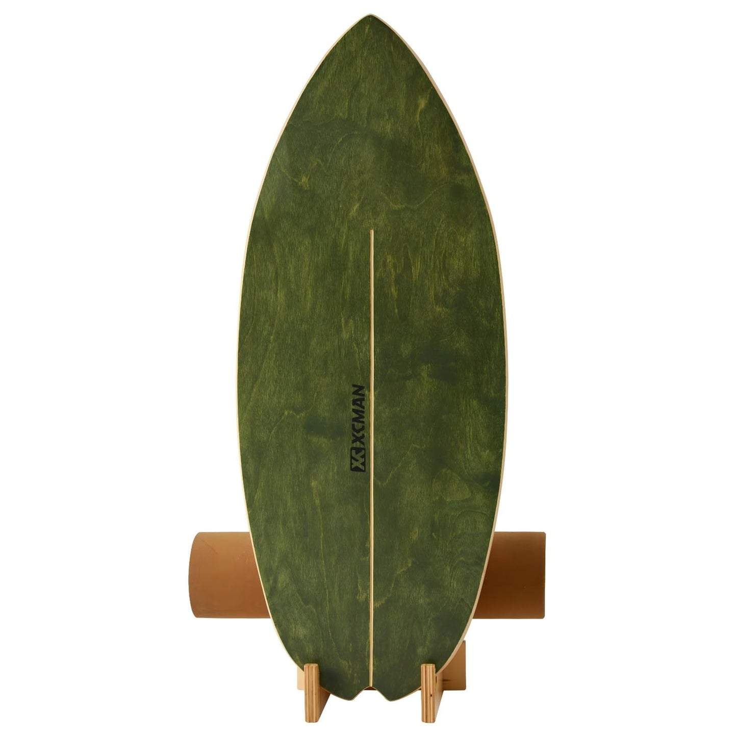 XCMAN Surf Balance Board Trainer with Roller Wooden Exercise Balancing Stability Trainer - Non Slip Surface for Adults |Balance Board Surfing,Snowboarding,Skateboarding,Hockey,Yoga