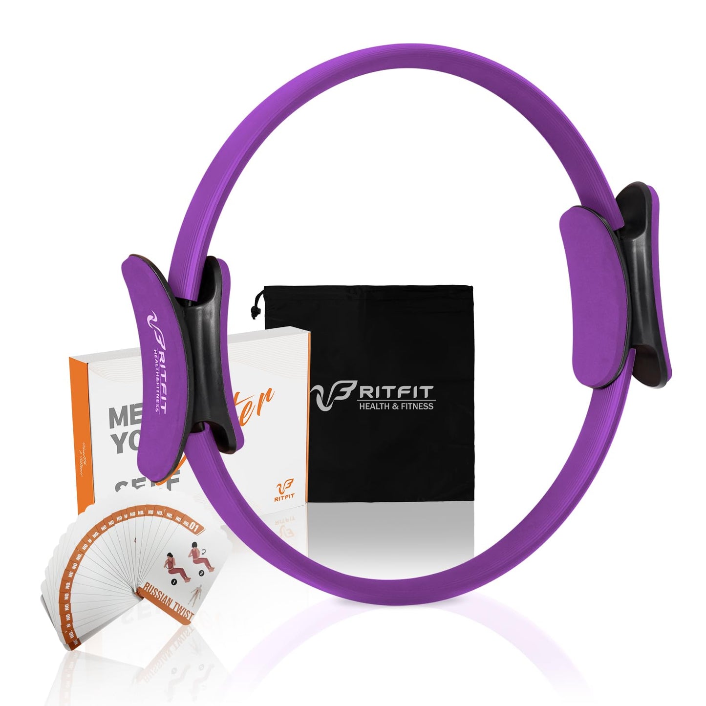 RitFit Pilates Ring Circle - 14 Inch Magic Fitness Circle for Toning Inner & Outer Thighs, Bonus Workout Guide Included