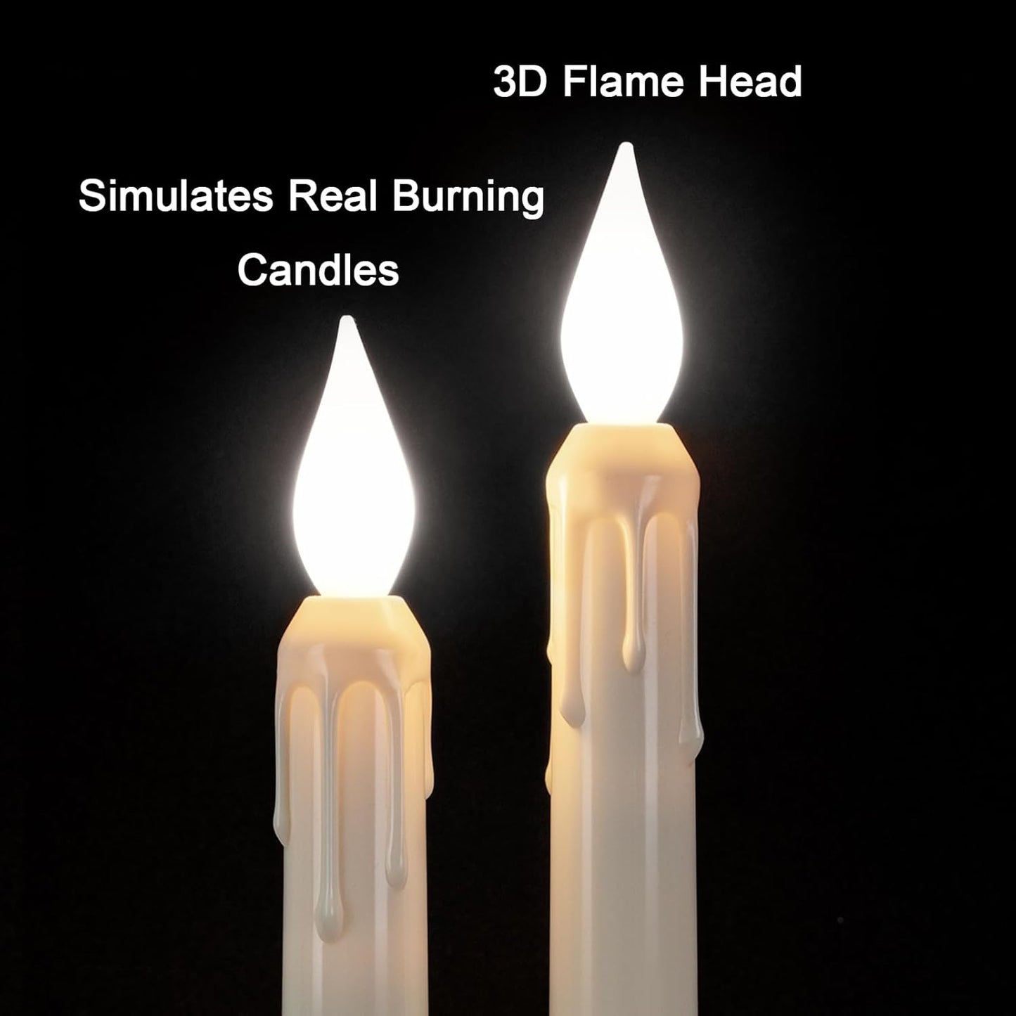 Skiennix 6 Pcs Sensor Window Candles - Flickering LED Battery Lights with Suction Cups for Xmas Decor | White