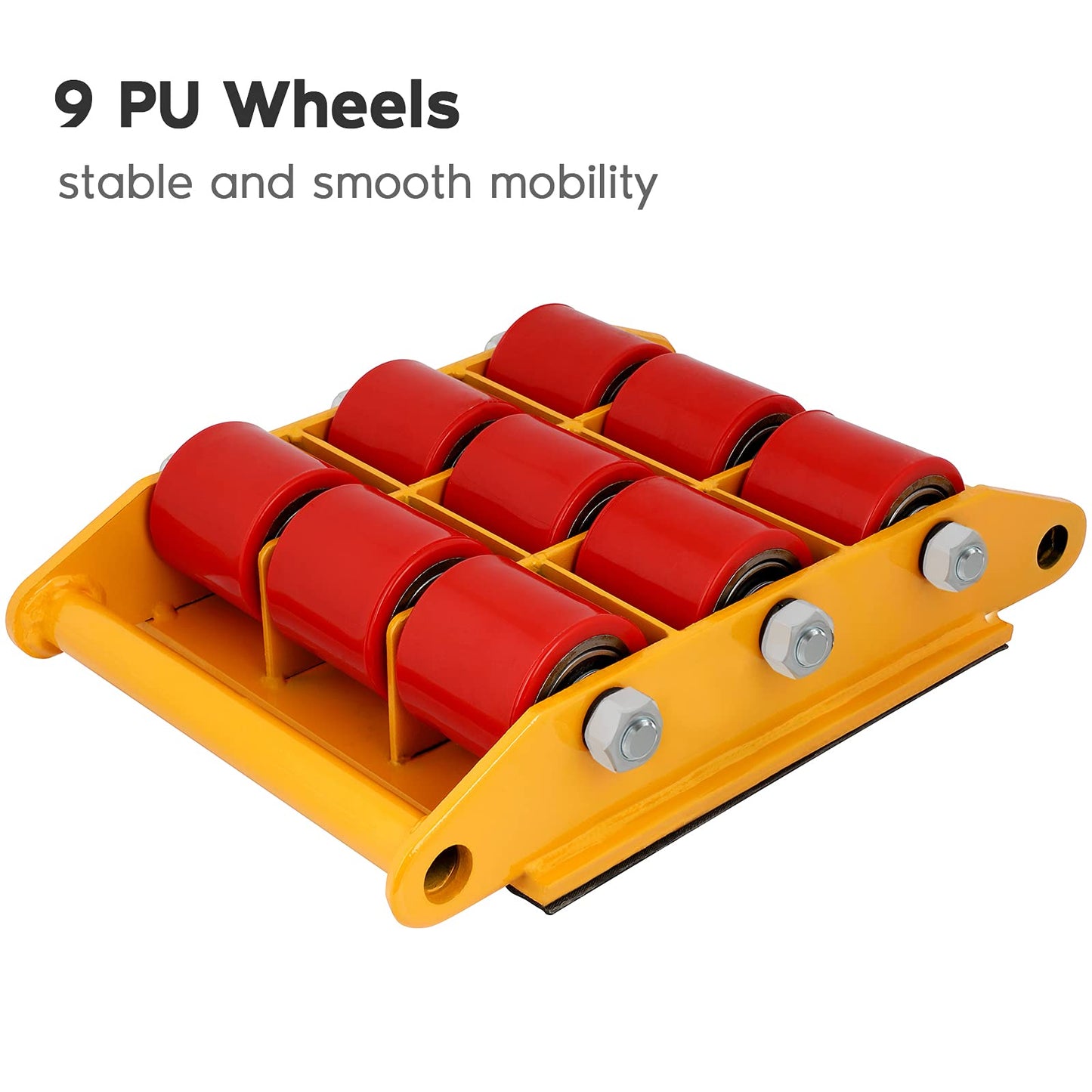 XCFDP Machine Skates, 15T Machinery Skate Dolly, 33000lbs Machinery Moving Skate, Machinery Mover Skate with Non-Slip Belt, Heavy Duty Machine Dolly Skate for Industrial Moving Equipment, Yellow, 1pc