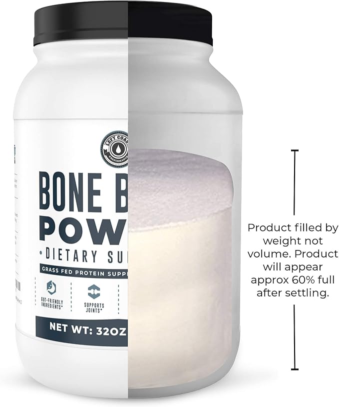 Bone Broth Protein Powder ??Pure Grass-Fed Beef Bone Broth, Unflavored with Natural Collagen, Glucosamine & Gelatin ??Paleo & Keto-Friendly, Non-GMO, Dairy-Free for Gut Health & Joint Support 32oz